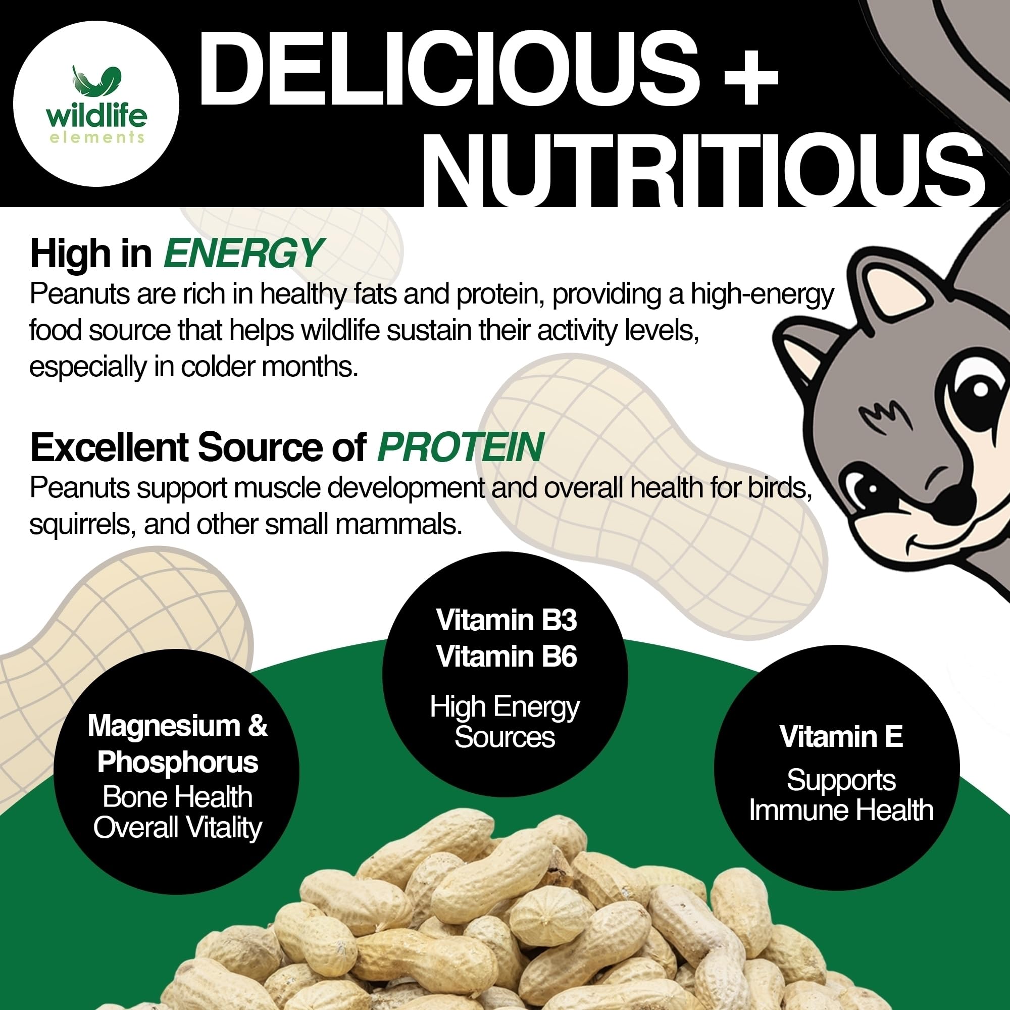 Wildlife Elements Peanut Party Unprocessed, Raw in-Shell Peanuts Wildlife Animal Food,10lb - Rich in Protein, Healthy Fats, and