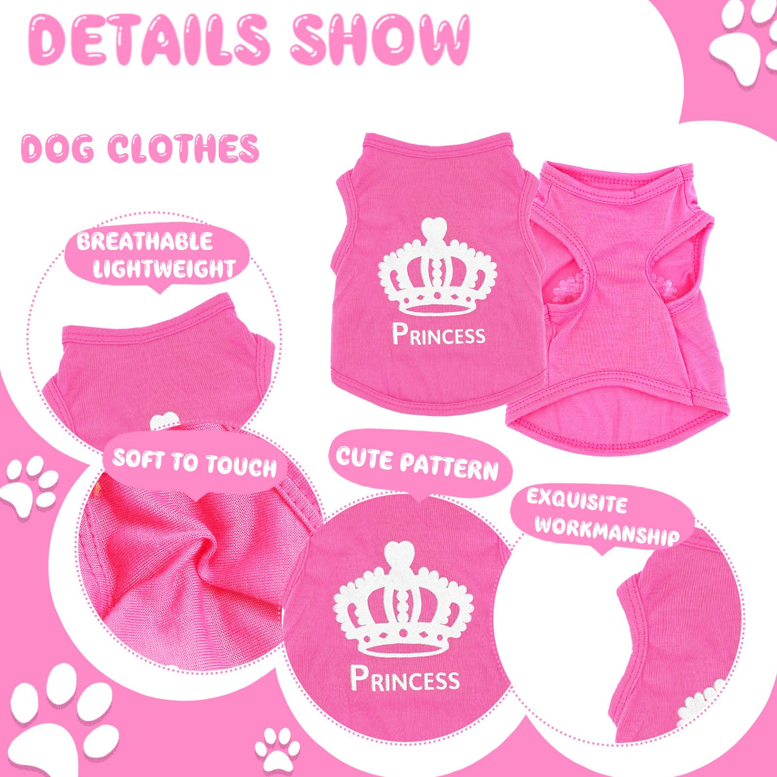 Generic 4 Pieces Dog Clothes For Small Dogs Girl Summer Soft Puppy Clothes Cute Chihuahua Teacup Dog Clothes Female Dog Shirts B