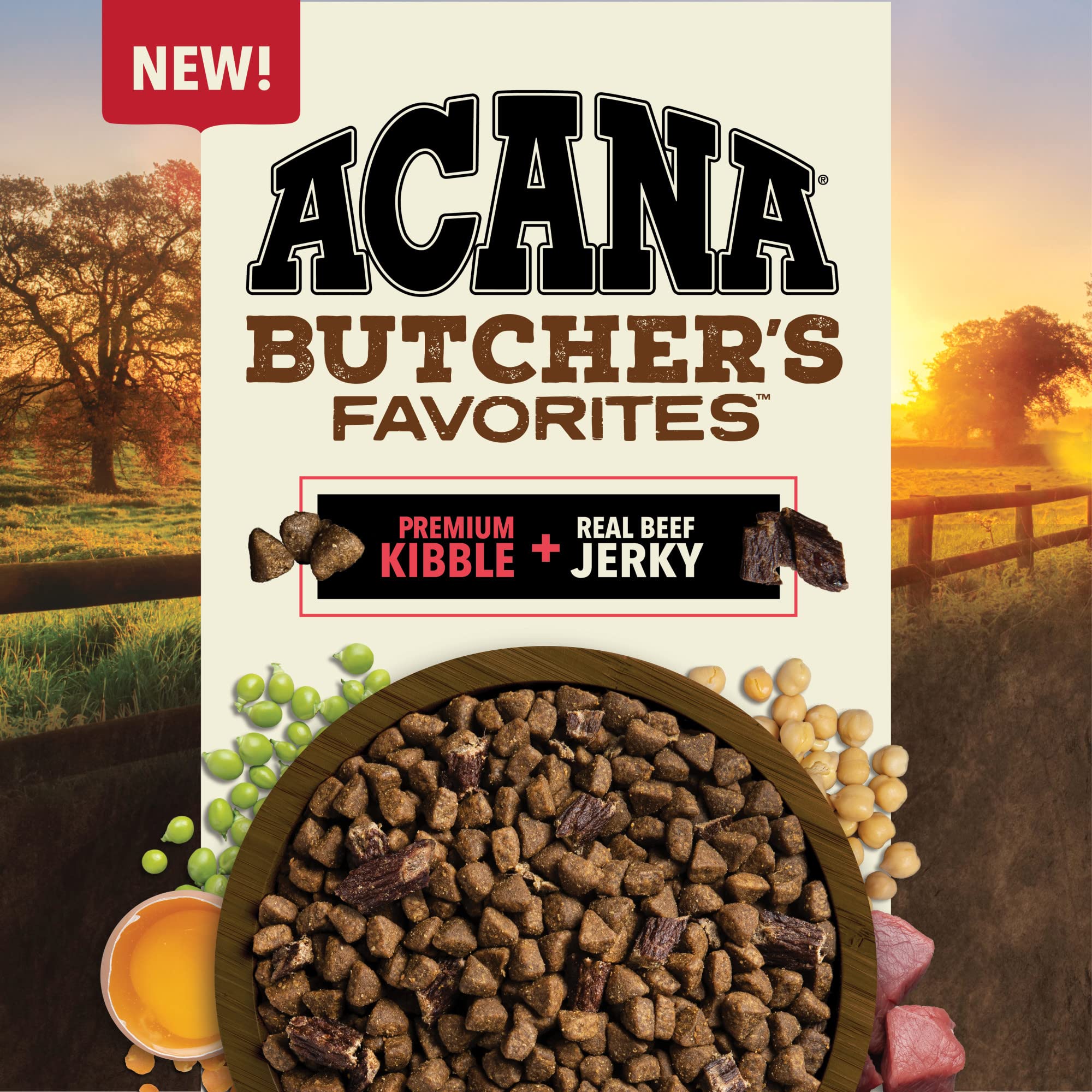 ACANA Butchers Favorites Grain-Free Dry Dog Food Farm-Raised Beef & Liver Recipe 4lb Bag