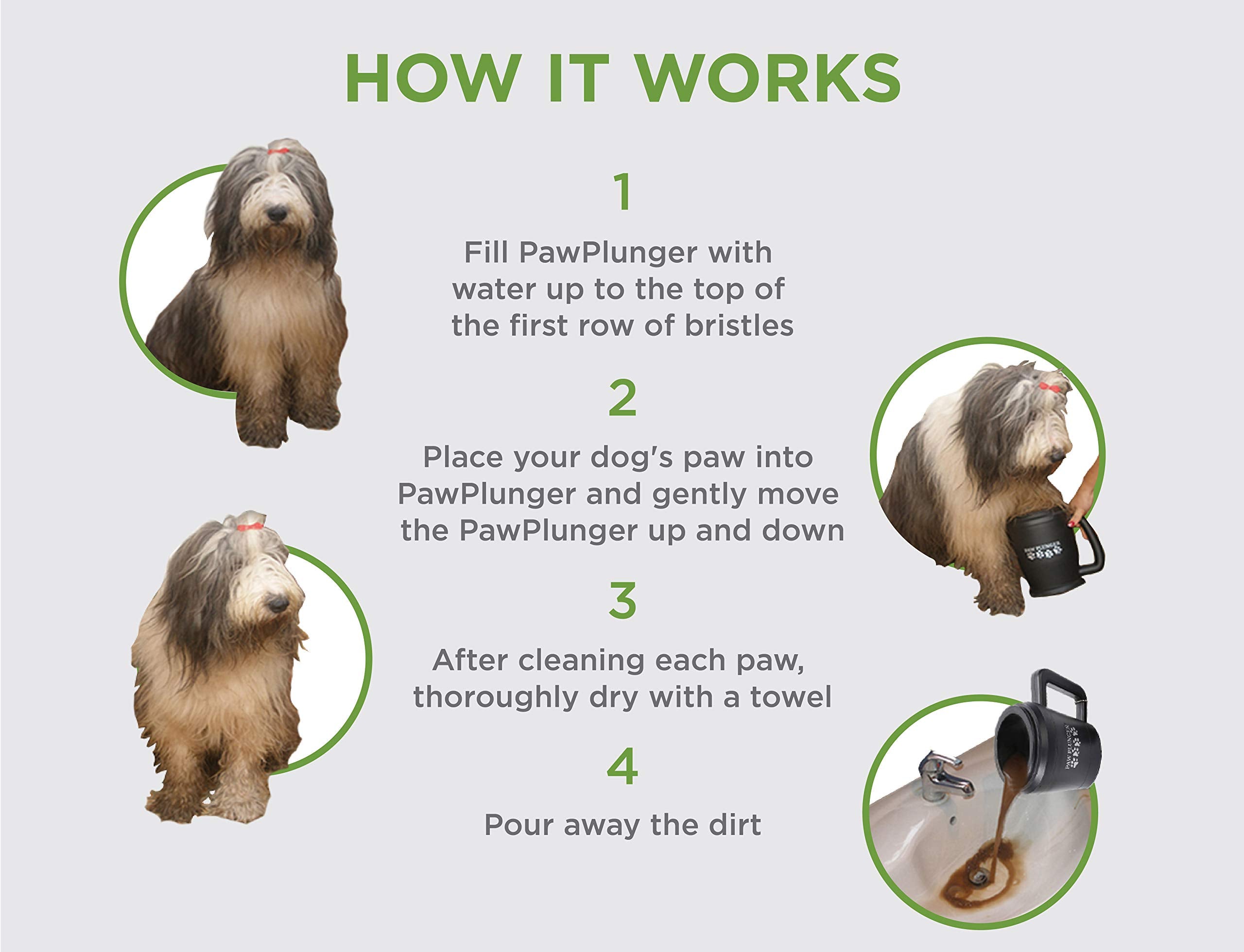 Paw Plunger For Dogs - Portable Dirty Paw Washer For Small Sized Dogs - Ideal For Dogs Up To 15Lbs - Cleaner Pet Paws To Save Fl