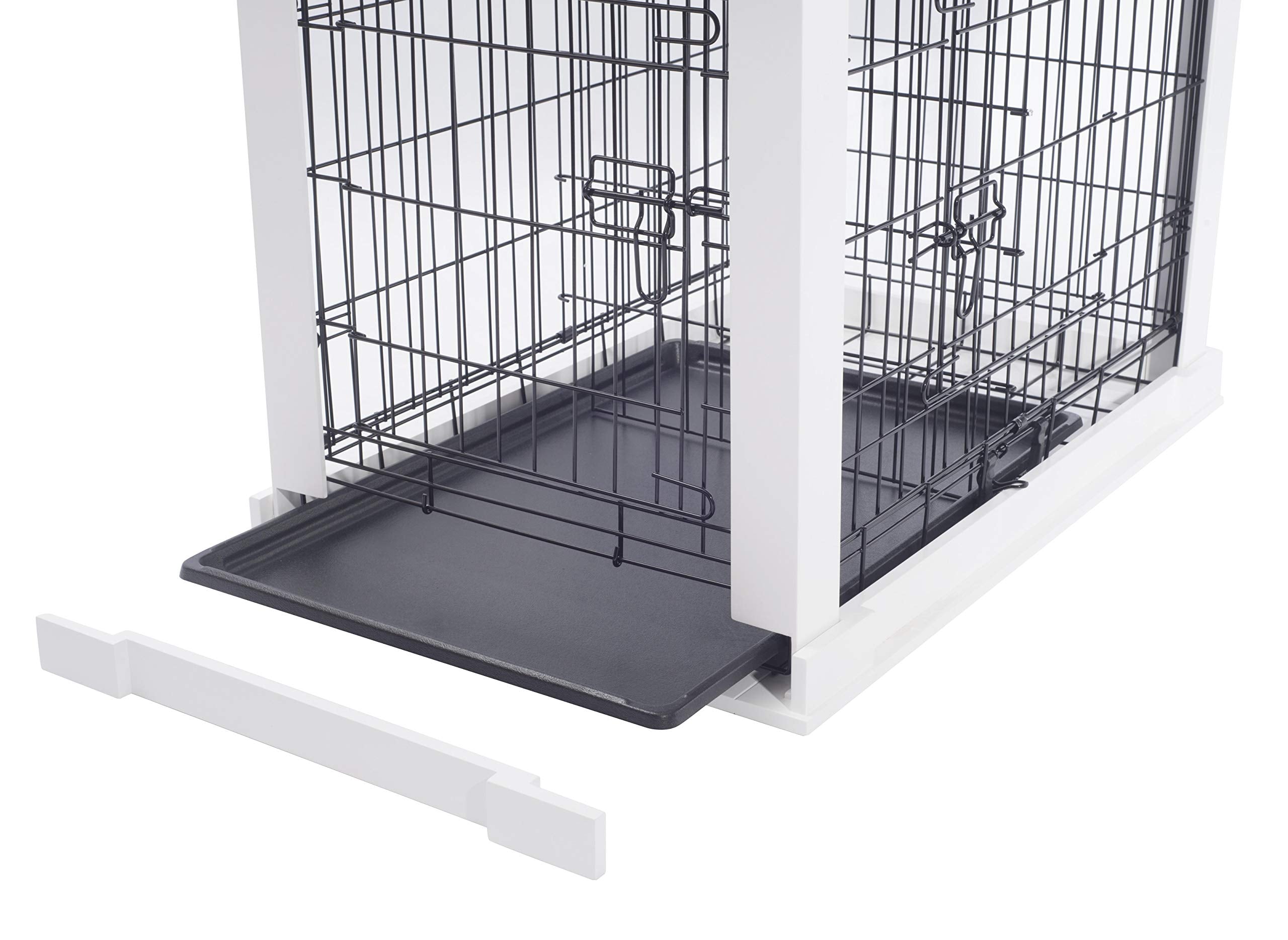 Cage With Crate Cover, White, Small