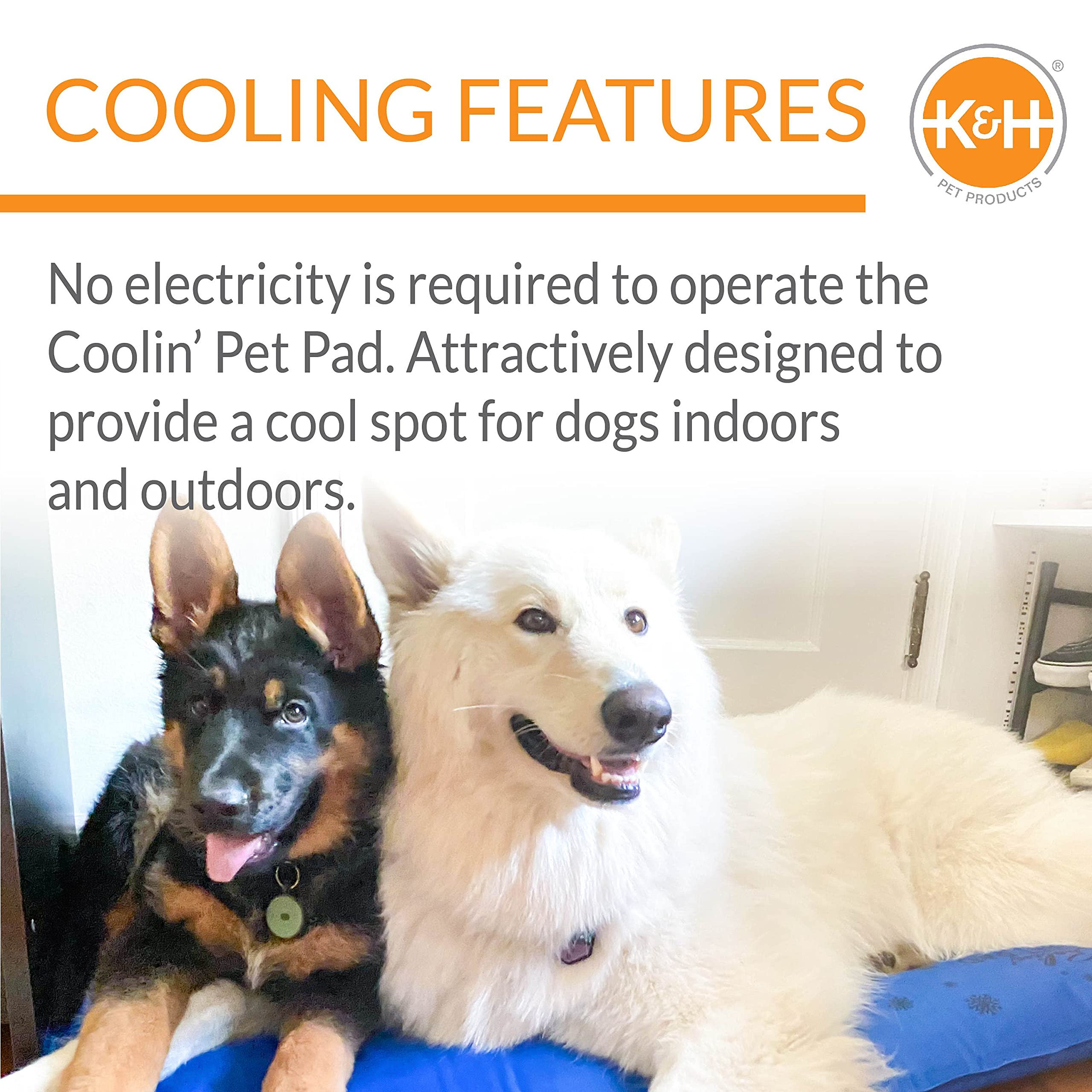 K&H Pet Products Summer Cooling Mat For Dogs Or Cats, Outdoor Dog Cooling Mat For Travel Carriers, Cooling Pad For Dog That'S Easy Carry, Non-Toxic, No Gel - Cooling Dog Bed - Blue Xlarge 38' X 27'