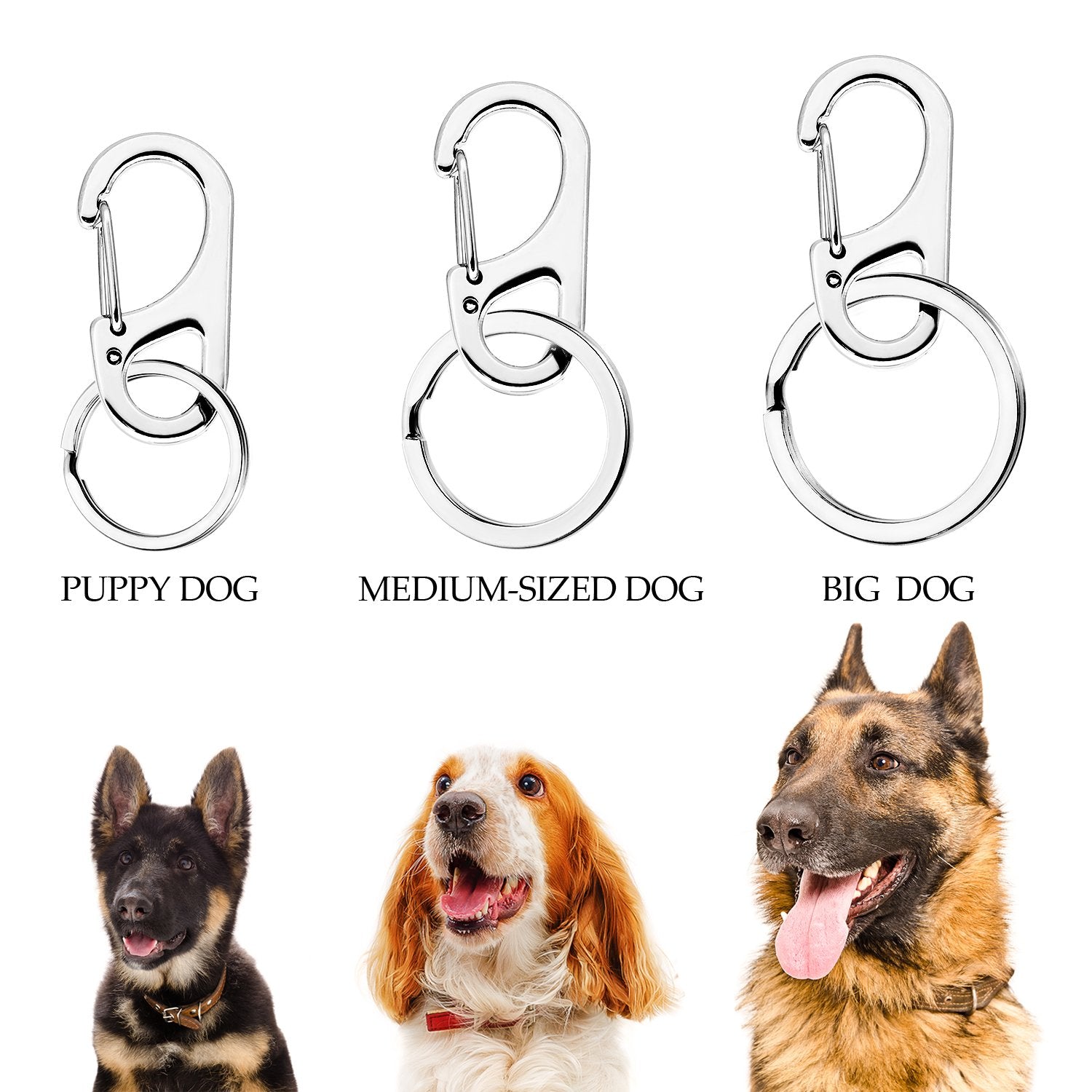 Jovitec 3 Sets Dog Tag Clip Id Tag With Rings Holder For Dogs And Cats Collars Harnesses