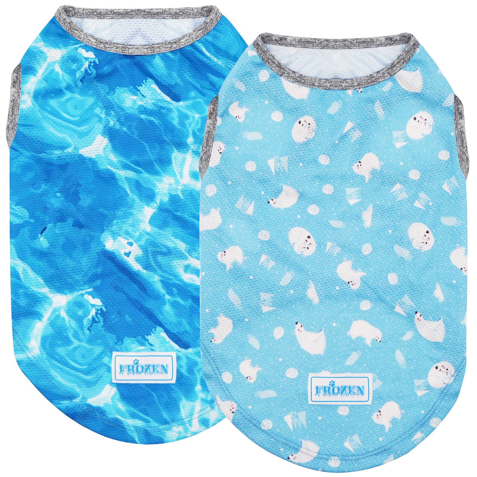Kyeese 2 Pack Dog Cooling Shirts Breathable Instant Cooling Dogs Vest Lightweight For Summer Dog Clothes