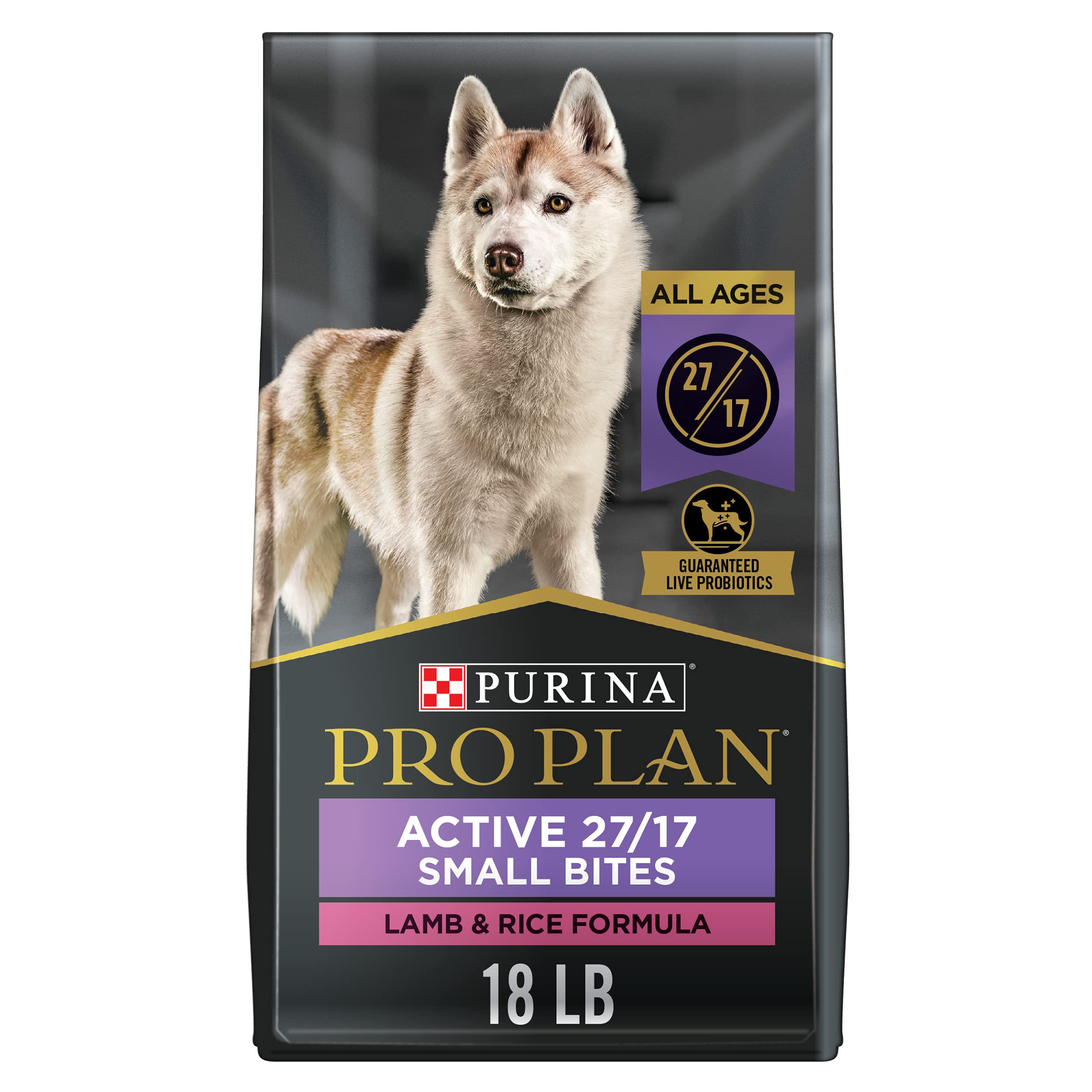 Purina Pro Plan High Protein, Small Bites Dog Food, SPORT 27/17 Lamb & Rice Formula - 18 lb. Bag