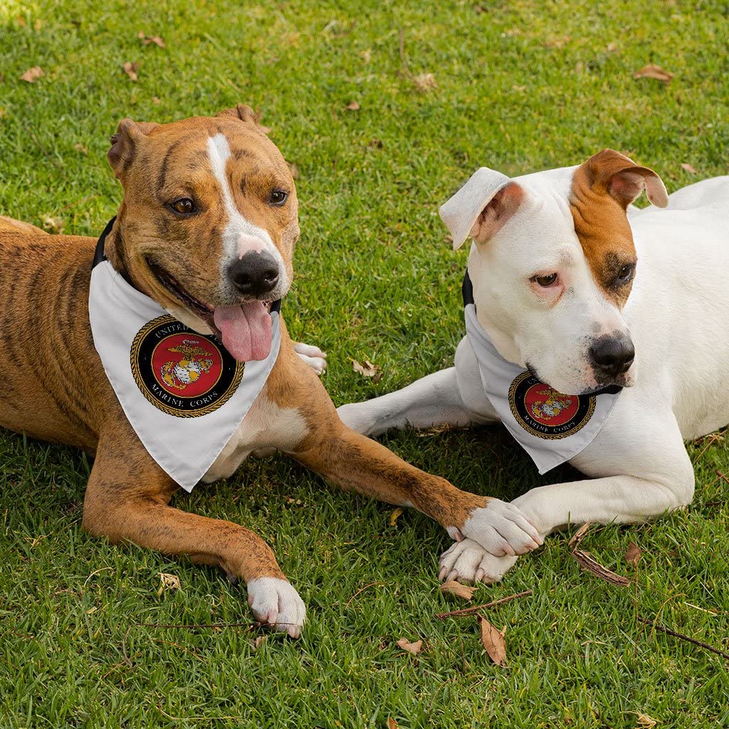 Marine Corps Pet Bandana Collar - Military Scarf Collar - Usa Dog Bandana (S)