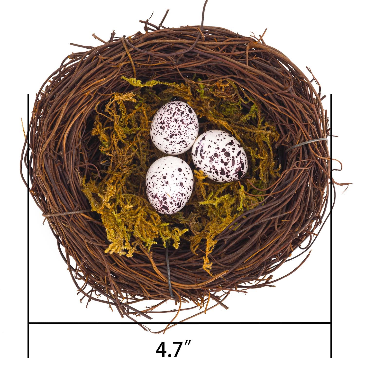 Yeuqwj Artificial Birds Nest, 4Pcs Crafts Handmade Natural Easter Birds Nest Rattan Birds Nest For Garden Yard Home Party Easter