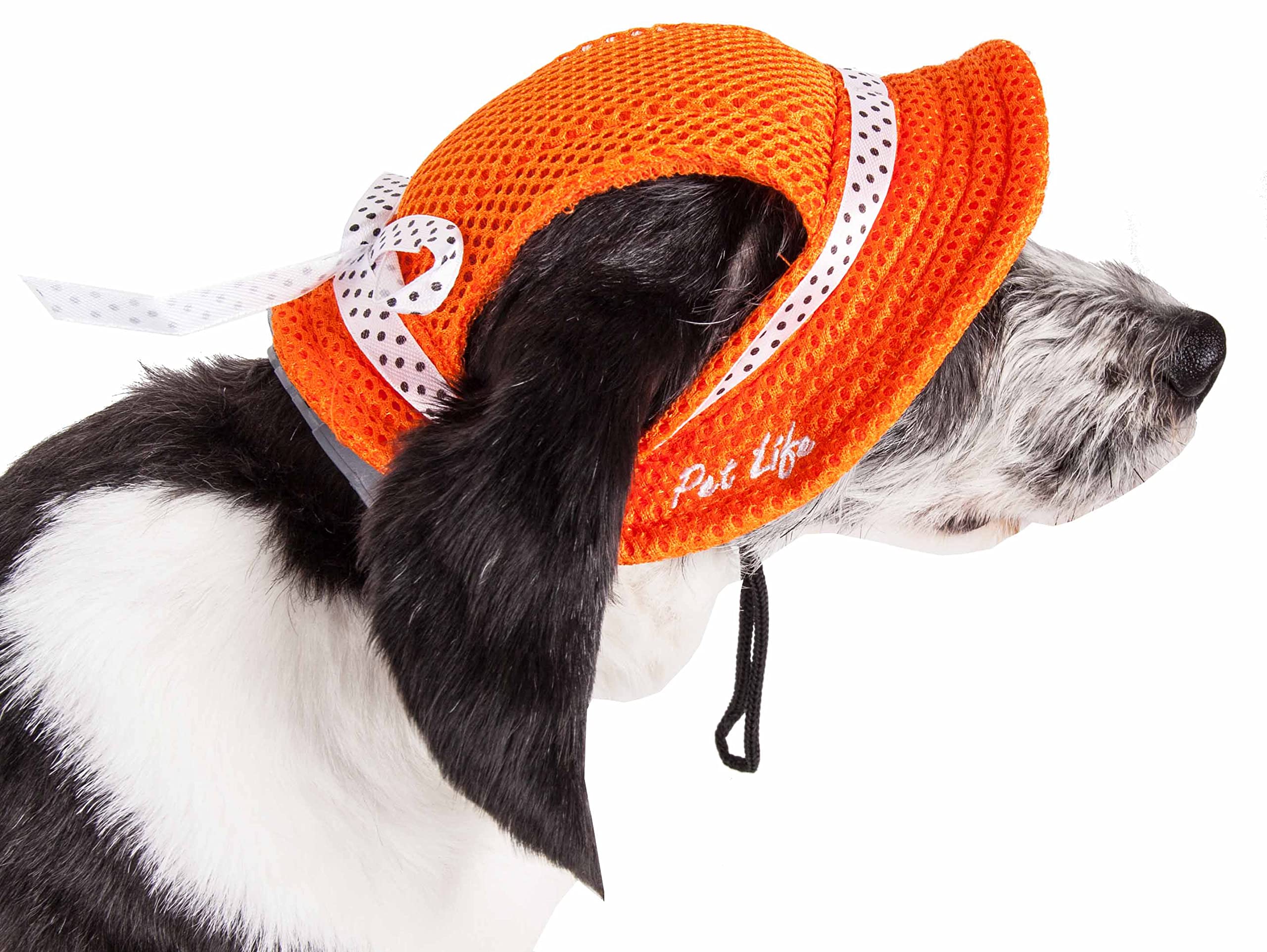 Pet Life ® 'Sea Spot Sun' Mesh Dog Hat with UV Coverage Protection - Brimmed Pet Hats for Dogs Provides More Shade Than a Dog Banadana - Features Ear Holes and Convenient Slip-on Access