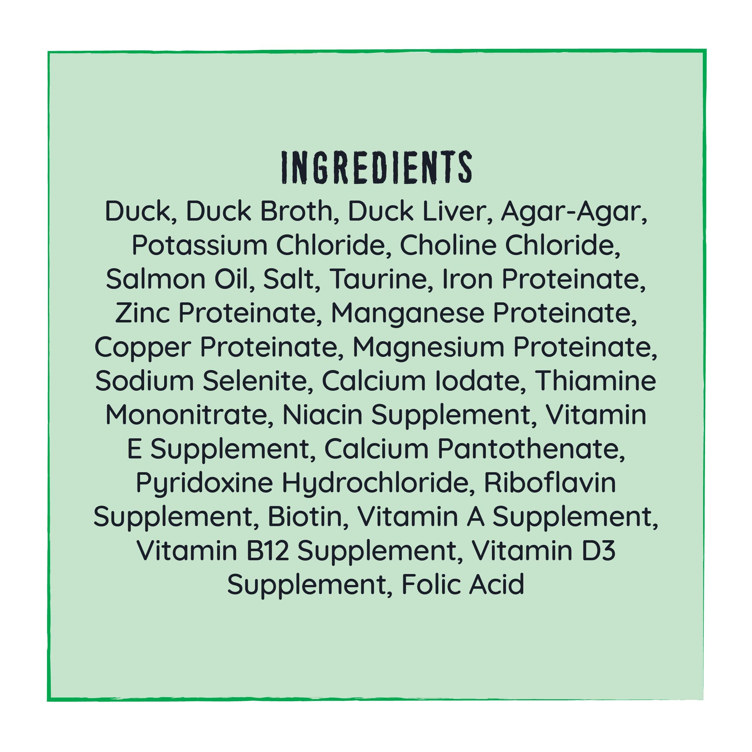 Hound & Gatos Wet Cat Food, 98% Duck & Liver, Grain Free Pate Cat Food, Real Meat, High Protein, Limited Ingredients, No Additiv