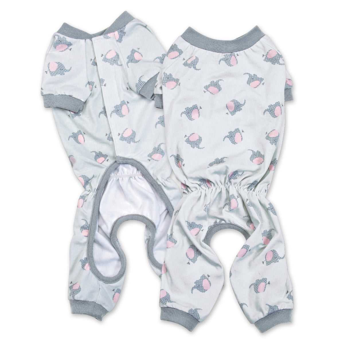 Zack & Zoey Pet Pajamas, Large, Light Gray