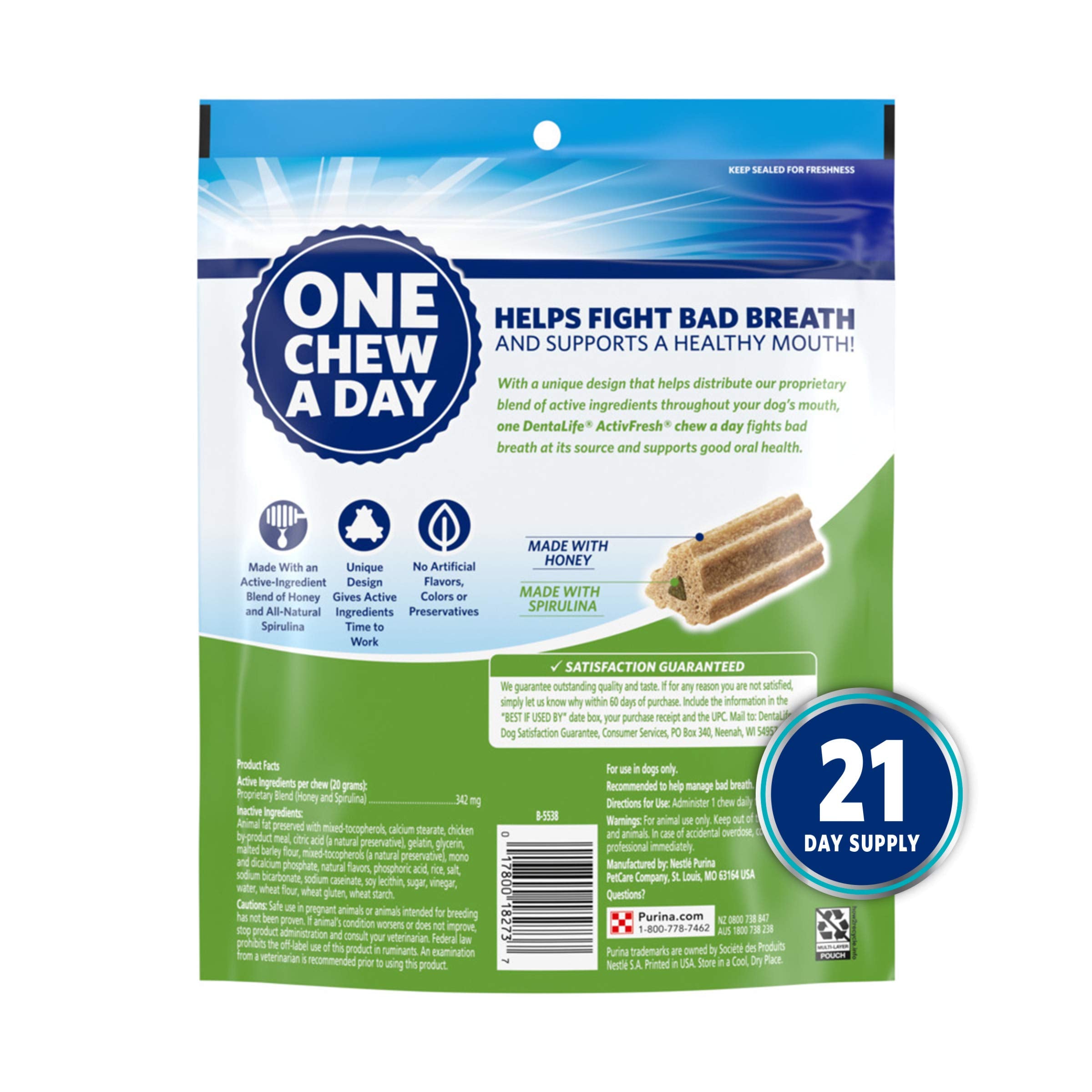 Purina DentaLife Dental Care Small/Medium Dog Chews, ActivFresh Daily Oral Care