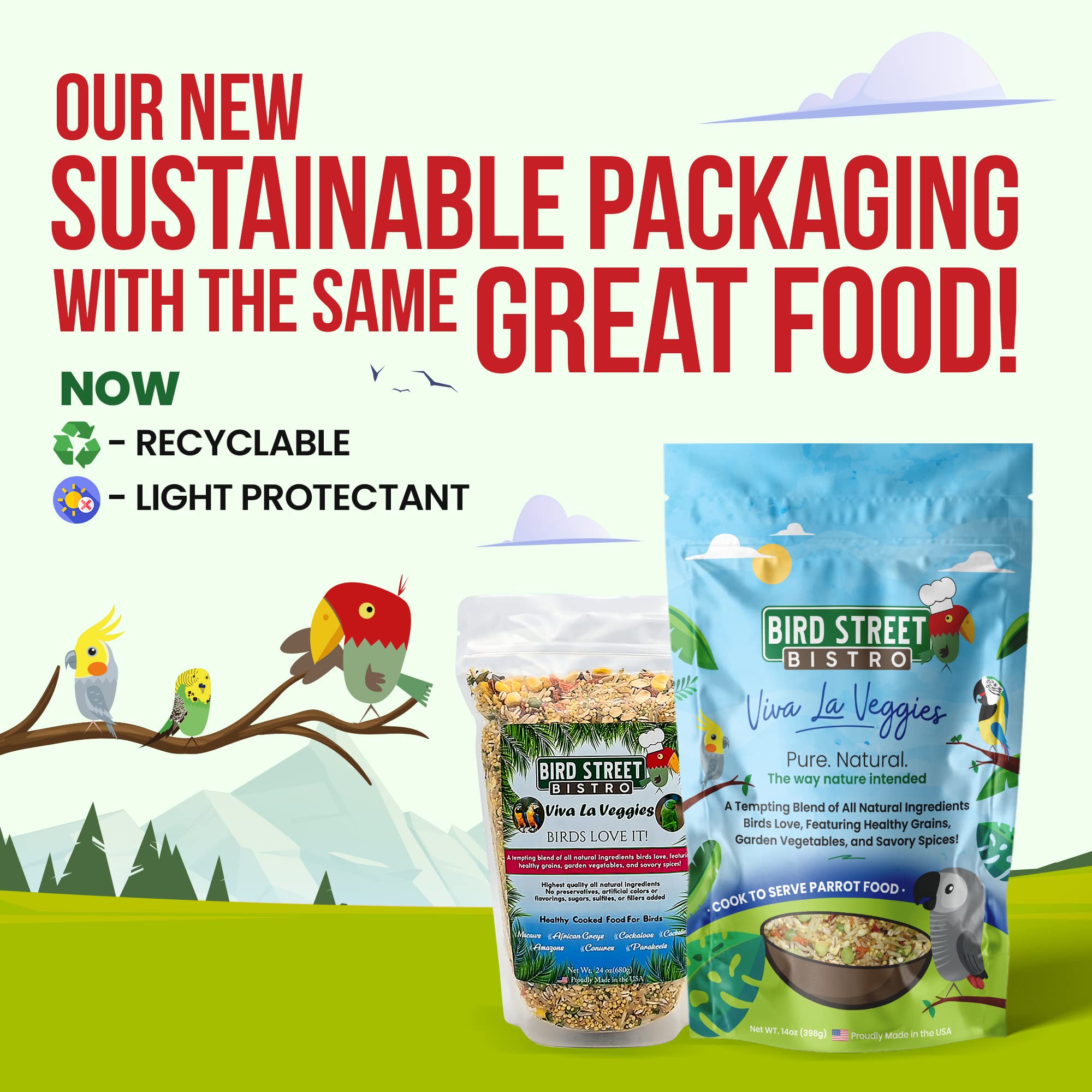 Bird Street Bistro Parrot Food Sample Pack Cooks in as Little as 3 to 15 min | All Natural & Organic Grains and Legumes, Healthy