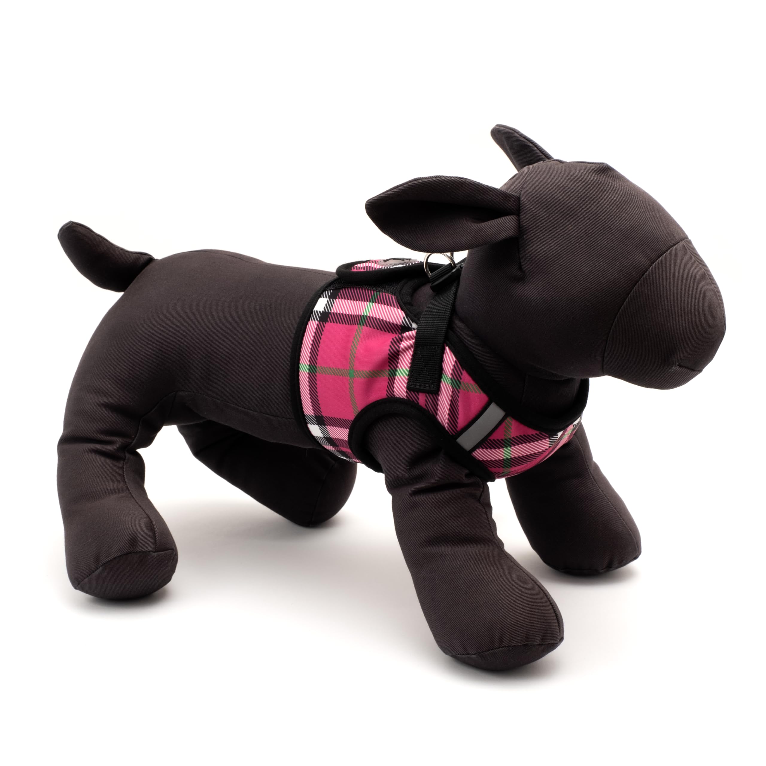 The Worthy Dog Printed Sidekick Plaid Pattern Harness with Padded Mesh hook and loop Adjustable, Outdoor, Easy Walk Vest for Dog