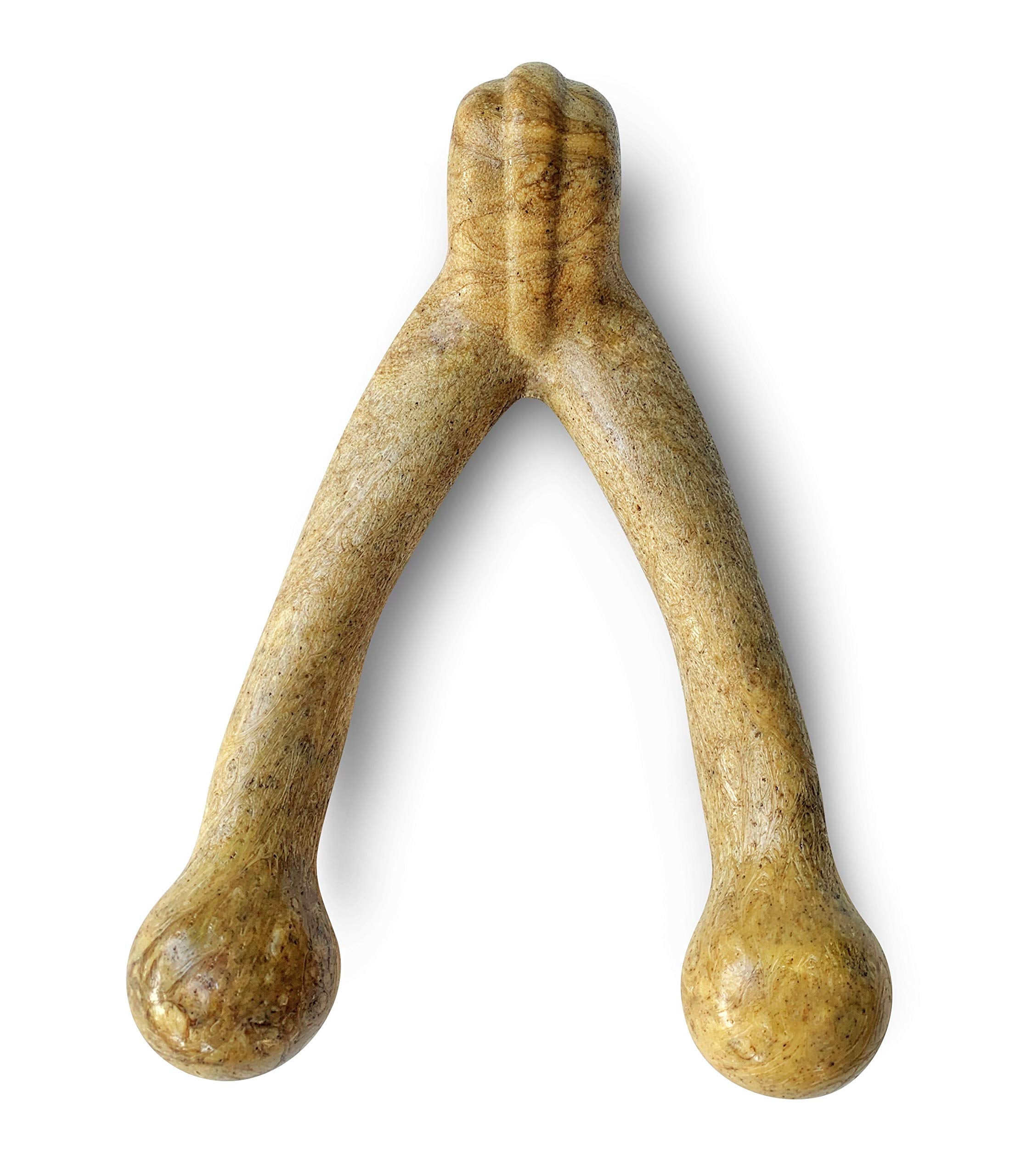 Pet Qwerks Wishbone Barkbone - Nylon Chew Toy For Aggressive Chewers - Peanut Butter Flavor - 6.75''