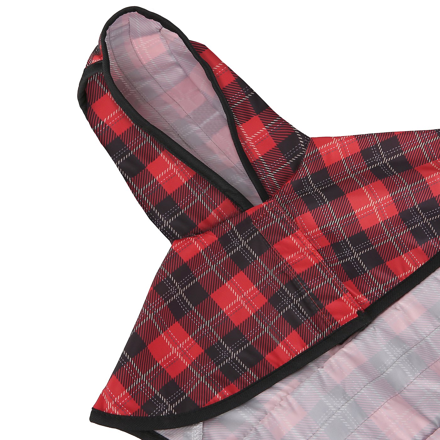 Hde Dog Raincoat Hooded Slicker Poncho For Small To X-Large Dogs And Puppies Plaid - Xl