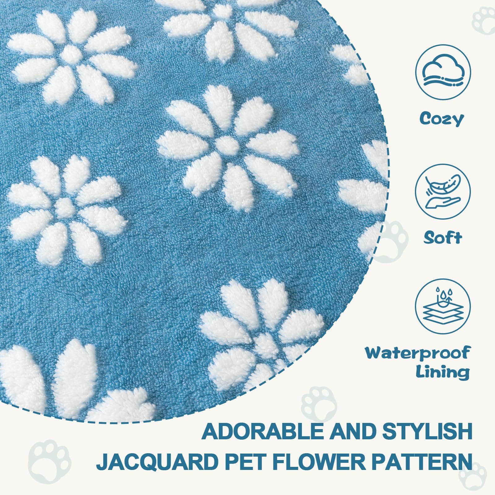 Yaning Waterproof Blanket For Dog Cat Or Adult, Cute 3D Textured Flower Dog Blanket For Bed Couch Sofa, Soft Liquid Pee Proof Pe