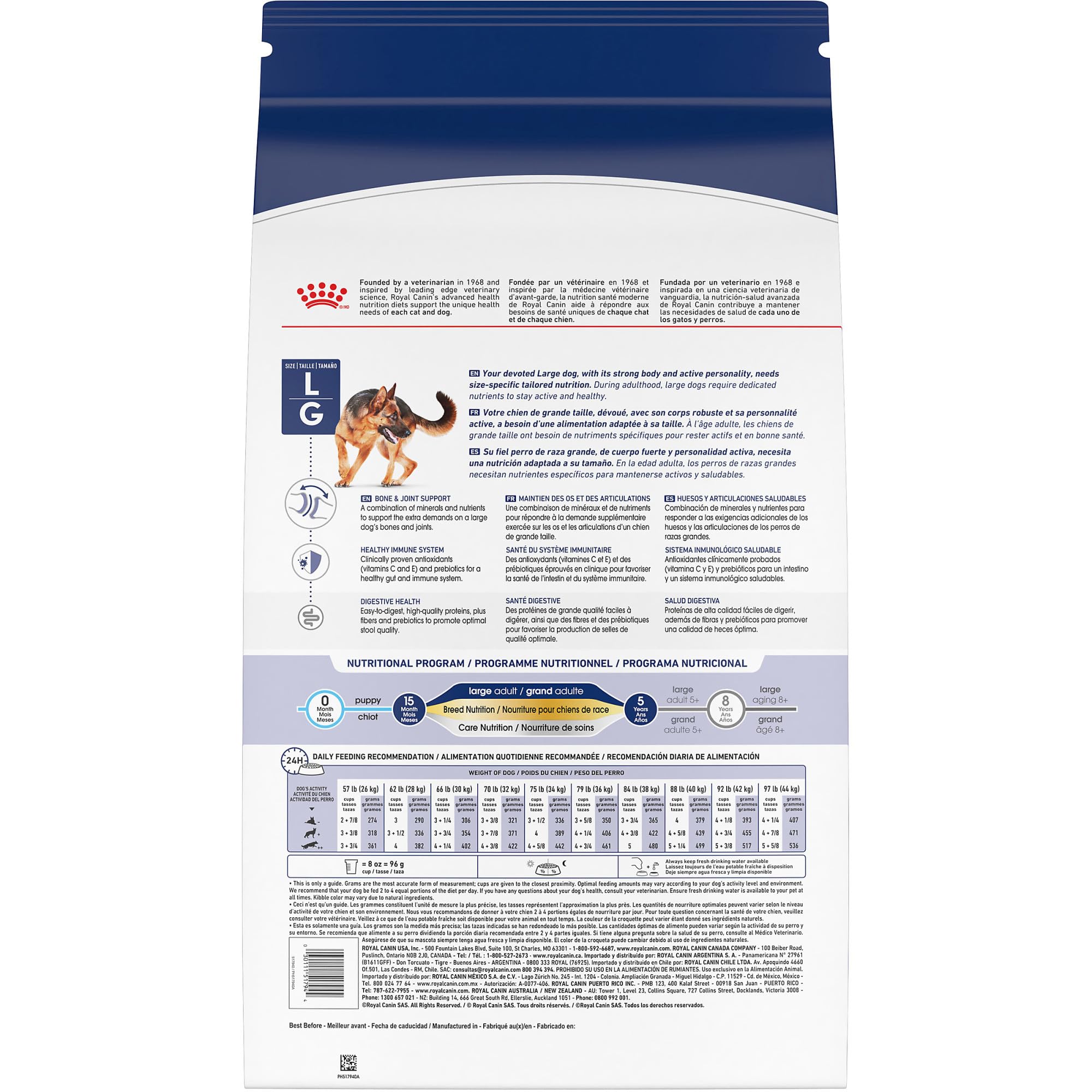 Royal Canin Size Health Nutrition Large Adult Dry Dog Food, 17 lb Bag