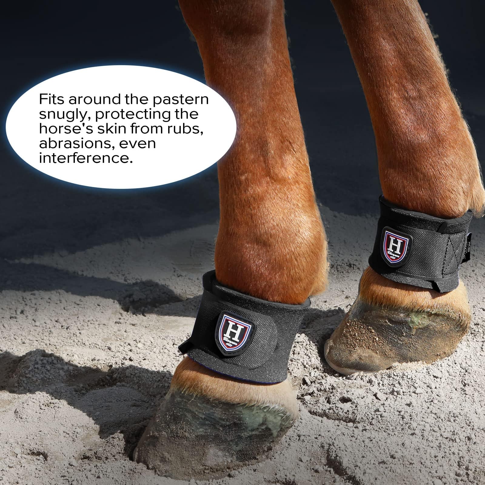 Harrison Howard Durable Shock-Absorbent Breathable Impact Protection Pastern Wraps For Horse Sold In Pairs Black