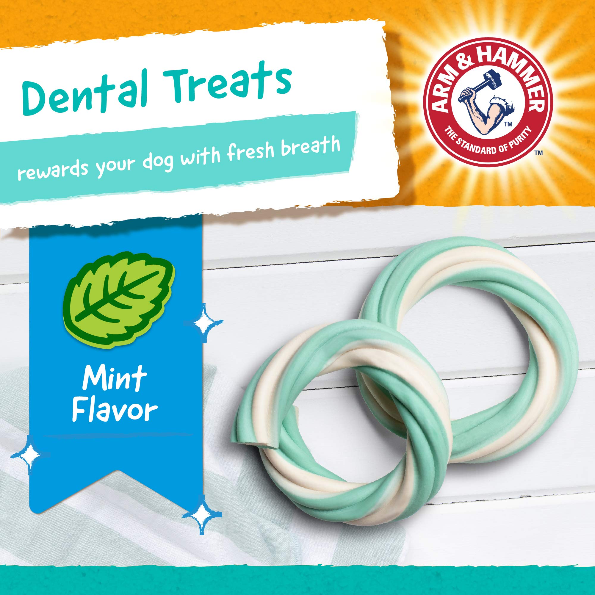 Arm & Hammer for Pets Ringers Dental Treats for Dogs  Dental Chews Fight Bad Dog Breath, Plaque & Tartar Without Brushing  Fresh