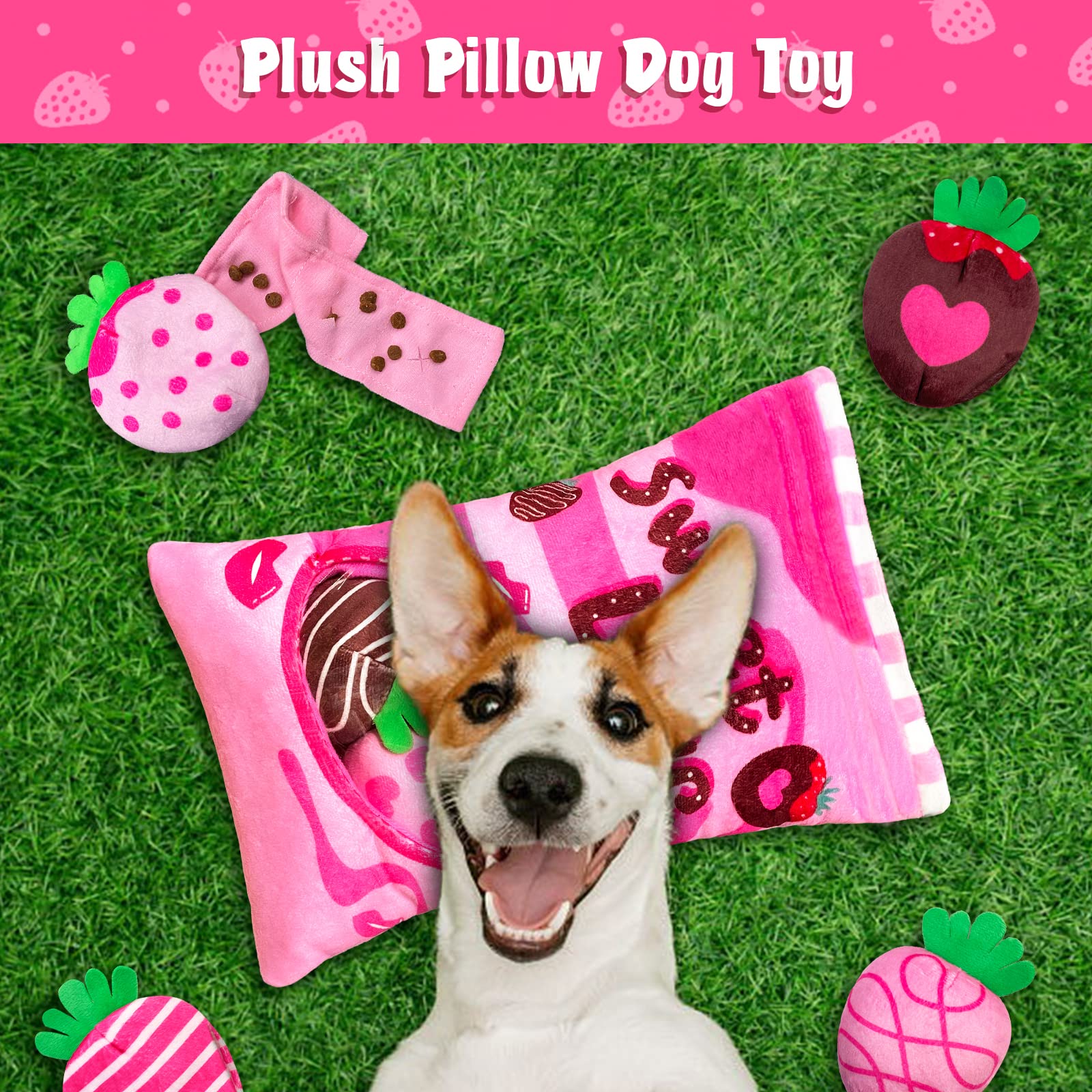 Lepawit Valentine 's Day Dog Toys, Squeaky Hide and Seek Dog Toy, Interactive Puzzle Dog Toys for Boredom and Stimulation, Valen