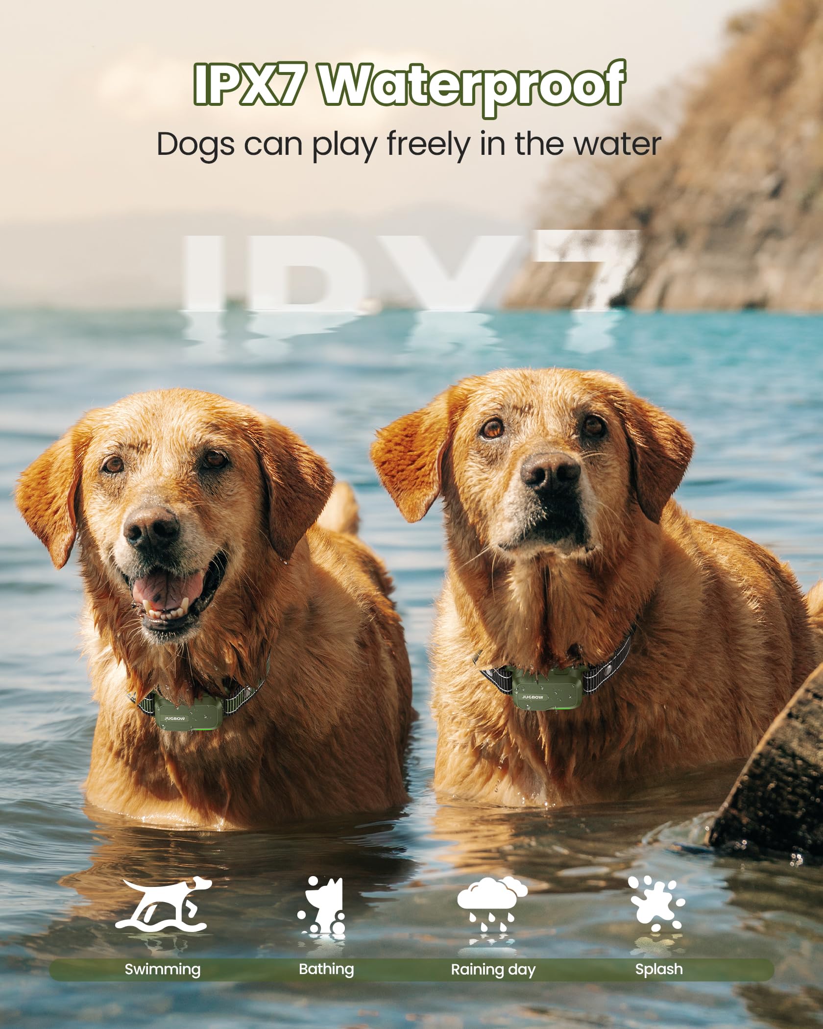 Jugbow Dog Shock Collar 2 Dogs (10-120Lbs) - 4200Ft Dog Training Collar With Remote Ipx7 Waterproof Electric Collar With 4 Train