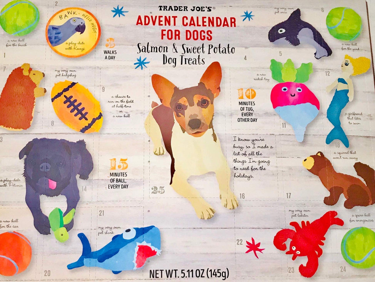 Trader Joe'S Advent Calendar For Dogs With Treats- Holiday 2019-For Pets-Healthy