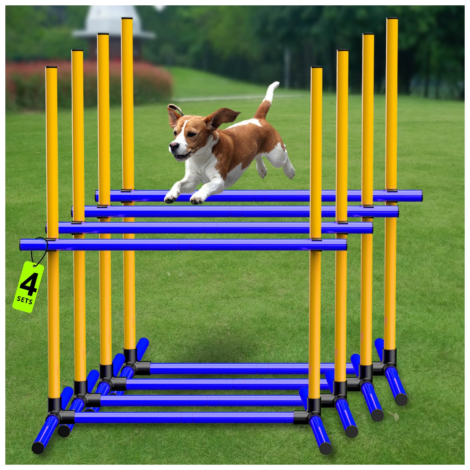 Ahailuoo Dog Jumps Agility Equipment With Adjustable Height Jump Bars Adjustable Dog Agility Jumps With Carry Bag Exercise Dog J