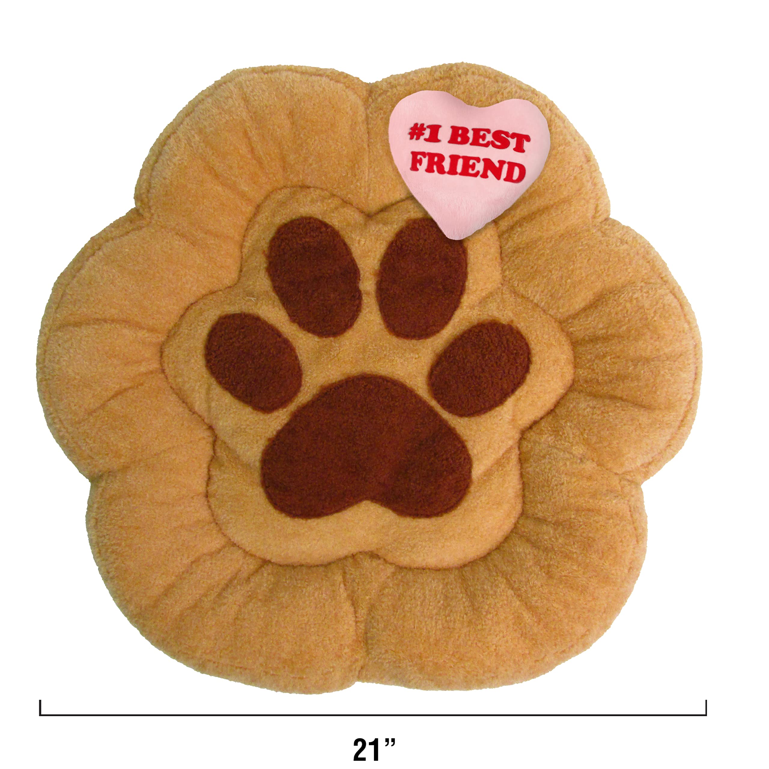 Tonbo Soft Plush Small Cute And Cozy Nature Dog Cat Bed, Washer And Dryer Friendly (Paw)