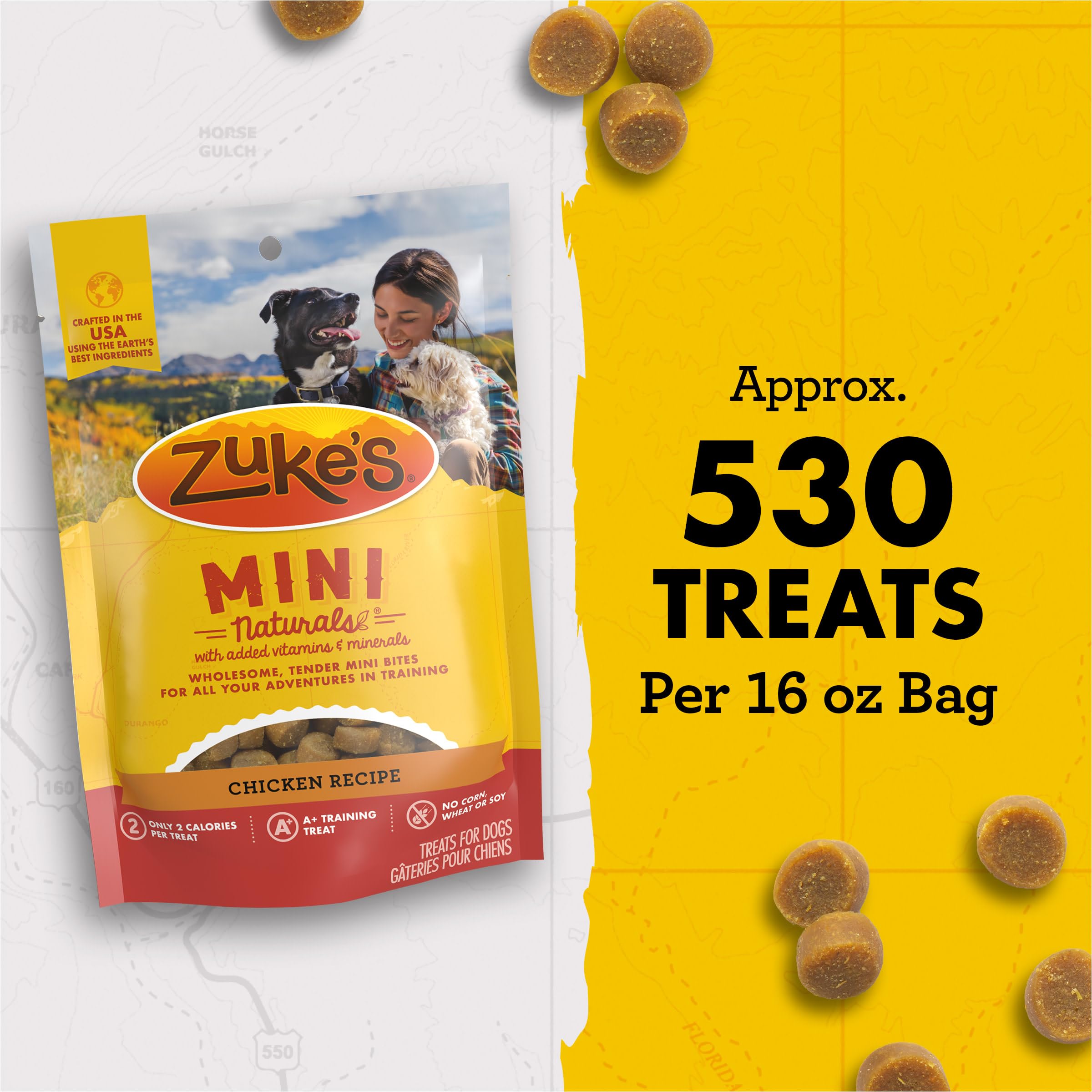 Zukes Mini Naturals Dog Training Treats for Dogs of All Sizes, Pet Treats made with Real Chicken, 16 oz. Resealable Pouch - 16 o