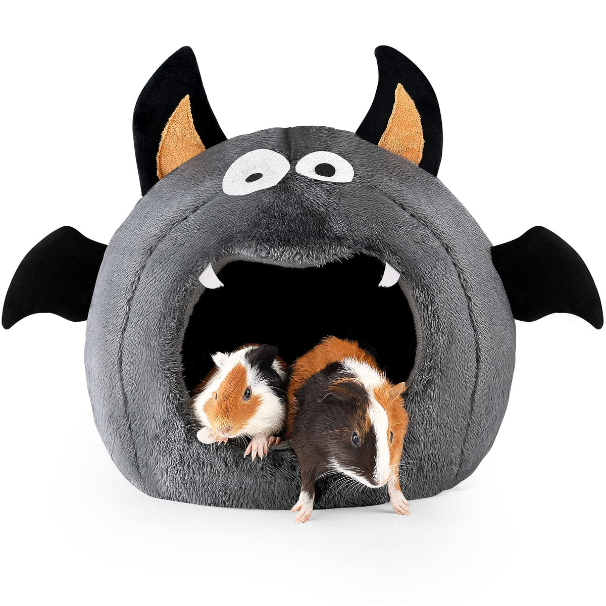 Oneju Guinea Pig Bed, Guinea Pig Hideout, Rabbit Bed, Bunny Hideout, Guinea Pig Cage Accessories For Guinea Pig, Small Bunny, Hamster, Chinchilla, Small Rabbit And Other Small Pets - Bat Shape