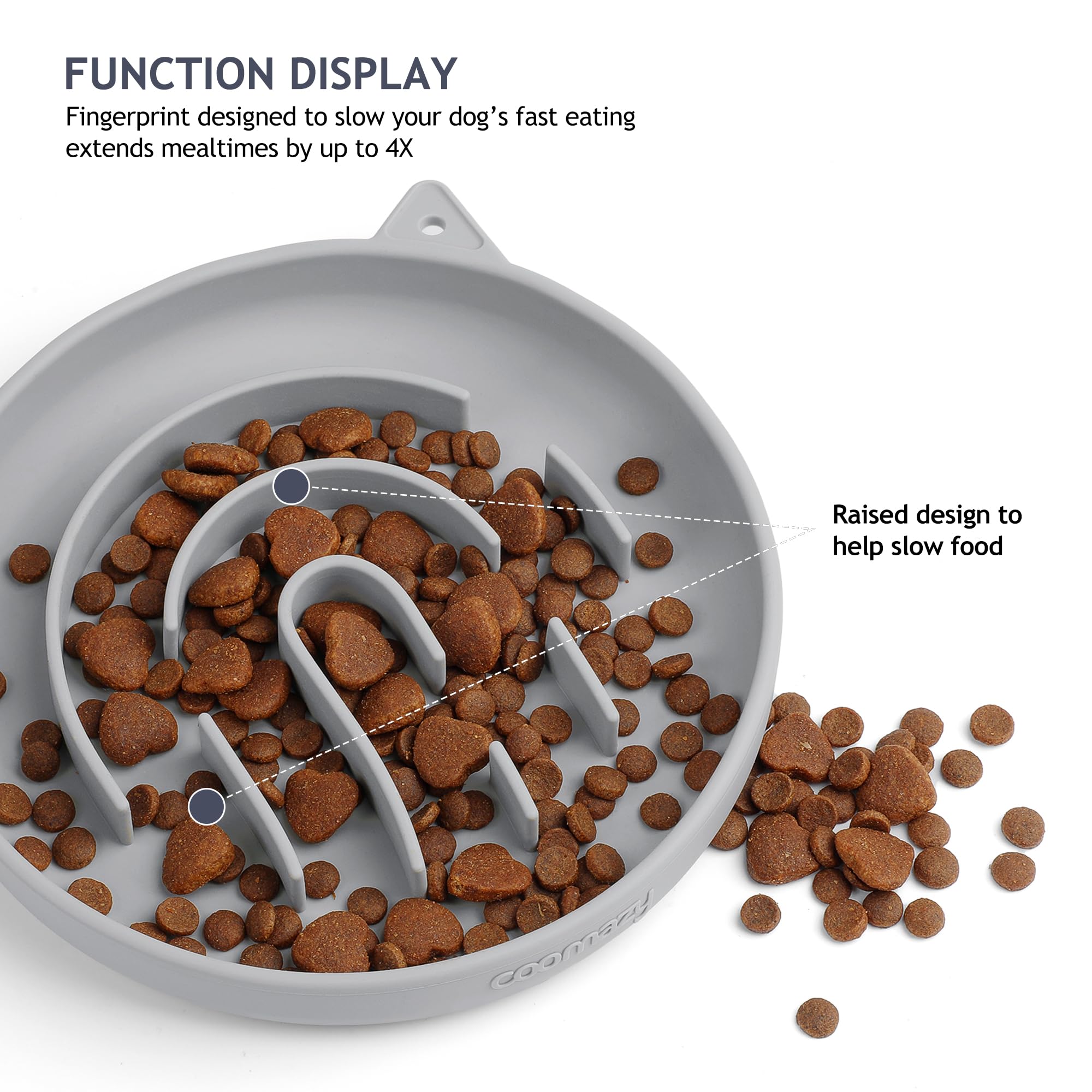 Coomazy Silicone Slow Feeder Dog Cat Bowls, Interactive Puzzle Toy for Pets Food Training, Keeps Dogs Cats Busy, Prevents Puppy