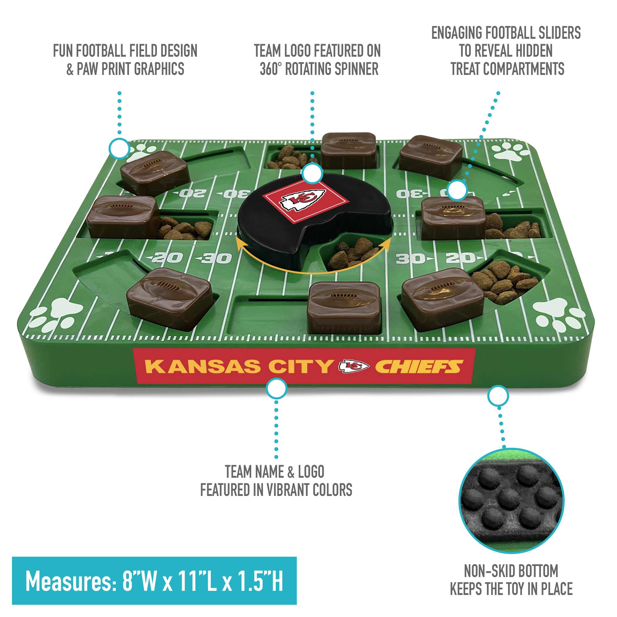 Pets First Nfl Kansas City Chiefs Puzzle Toy - Interactive Dog Puzzle Treat Toy