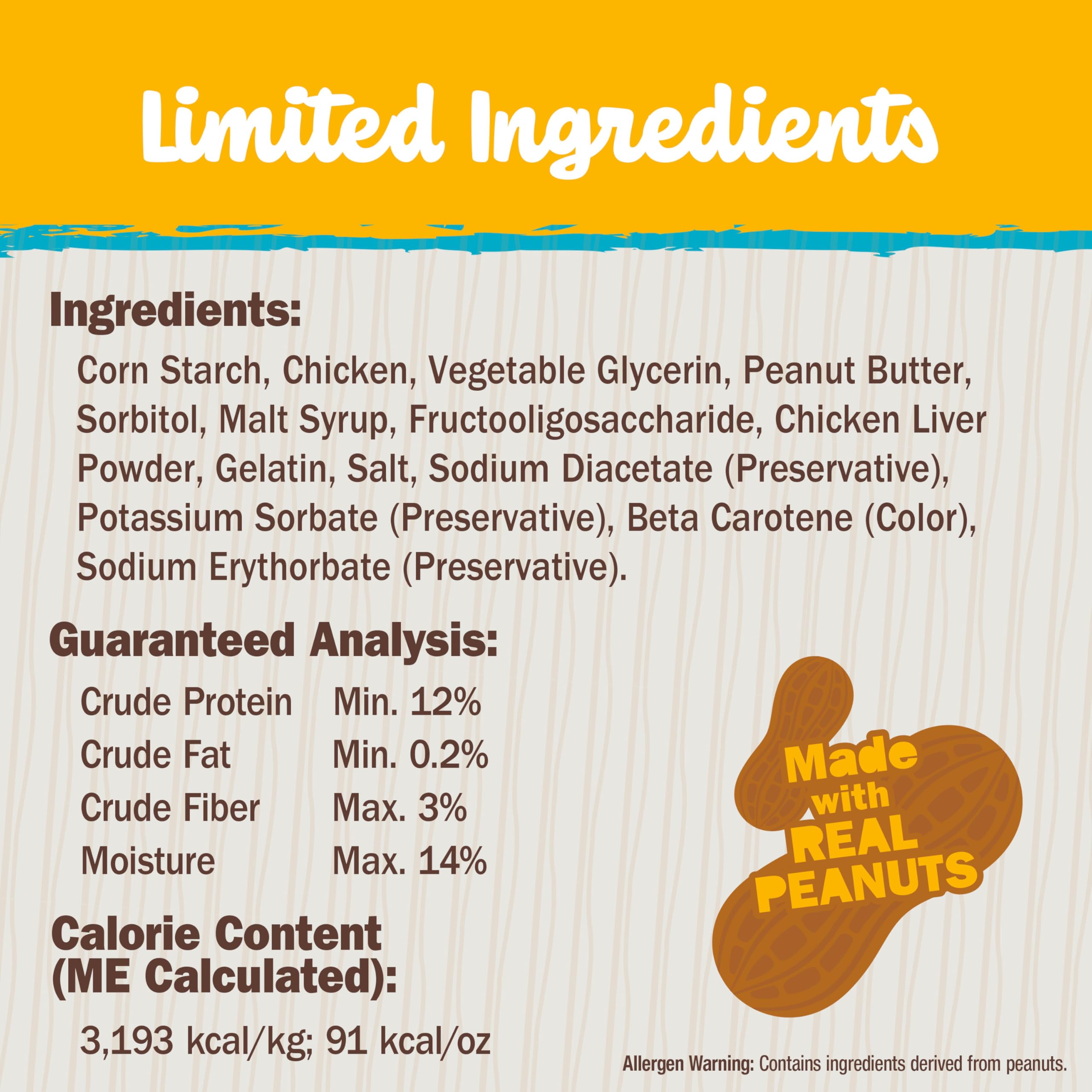 Cadet Chewalicious Classic Chewy Twists with Real Peanut Butter, Rawhide-Free Healthy Dog Chews, Limited-Ingredient & Long-Lasti
