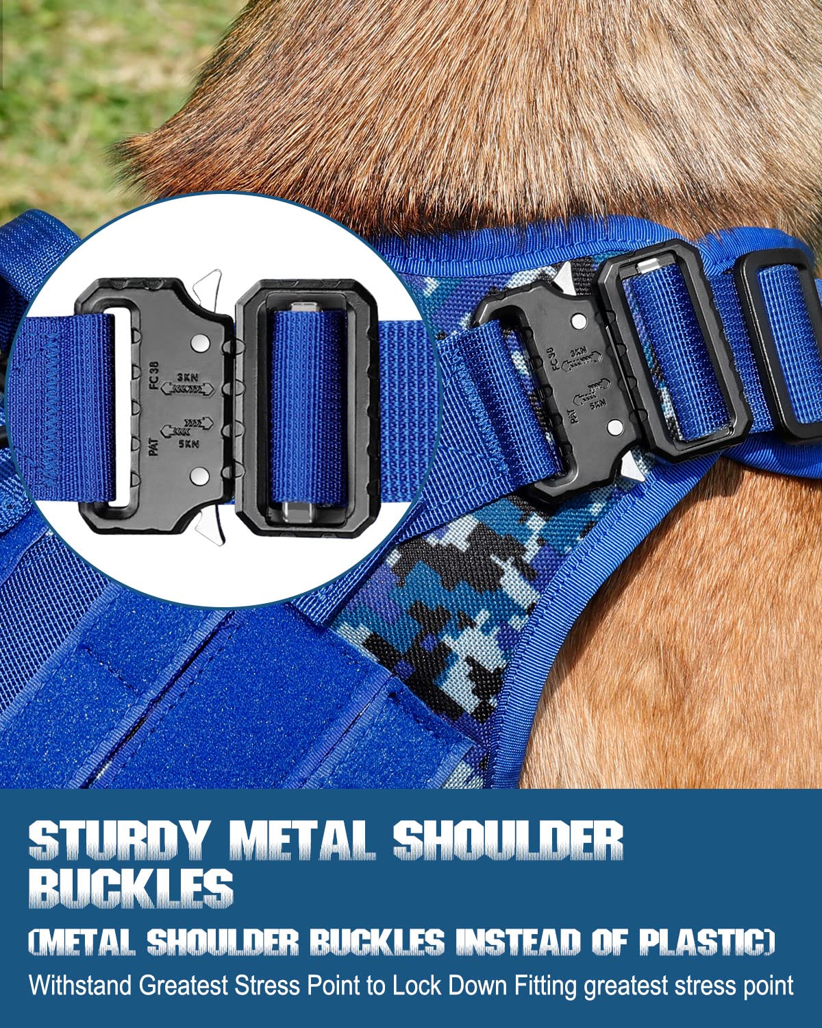 Tactical Dog Harness - Petnanny Dog Harness Service Dog Vest For Large Breed Dog, Hook And Loop Panel For Service Dog Patchs, Wo