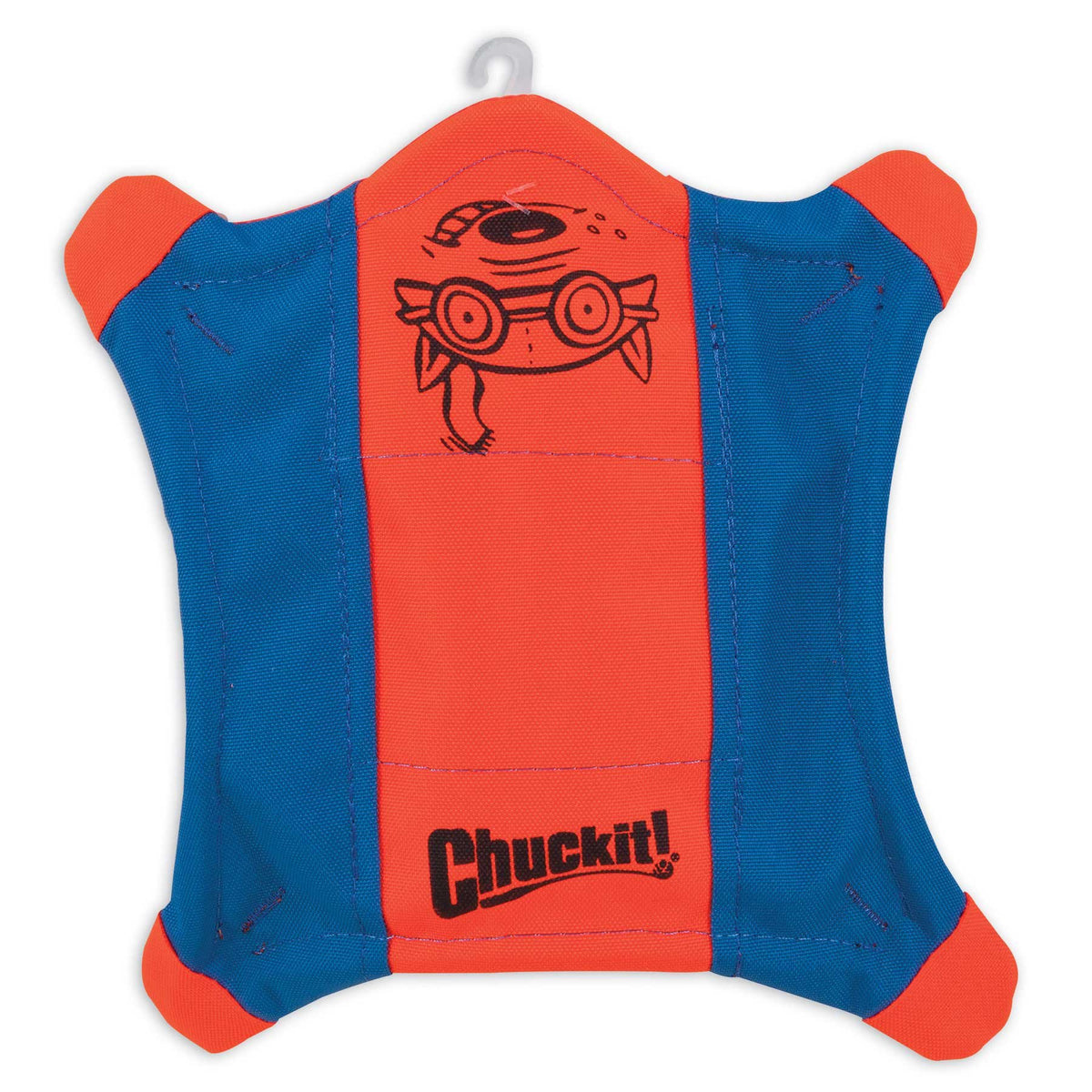 Chuckit Flying Squirrel Fetch Dog Toy, Size Large (11'' Diameter), Orange & Blue, For Large Dog Breeds