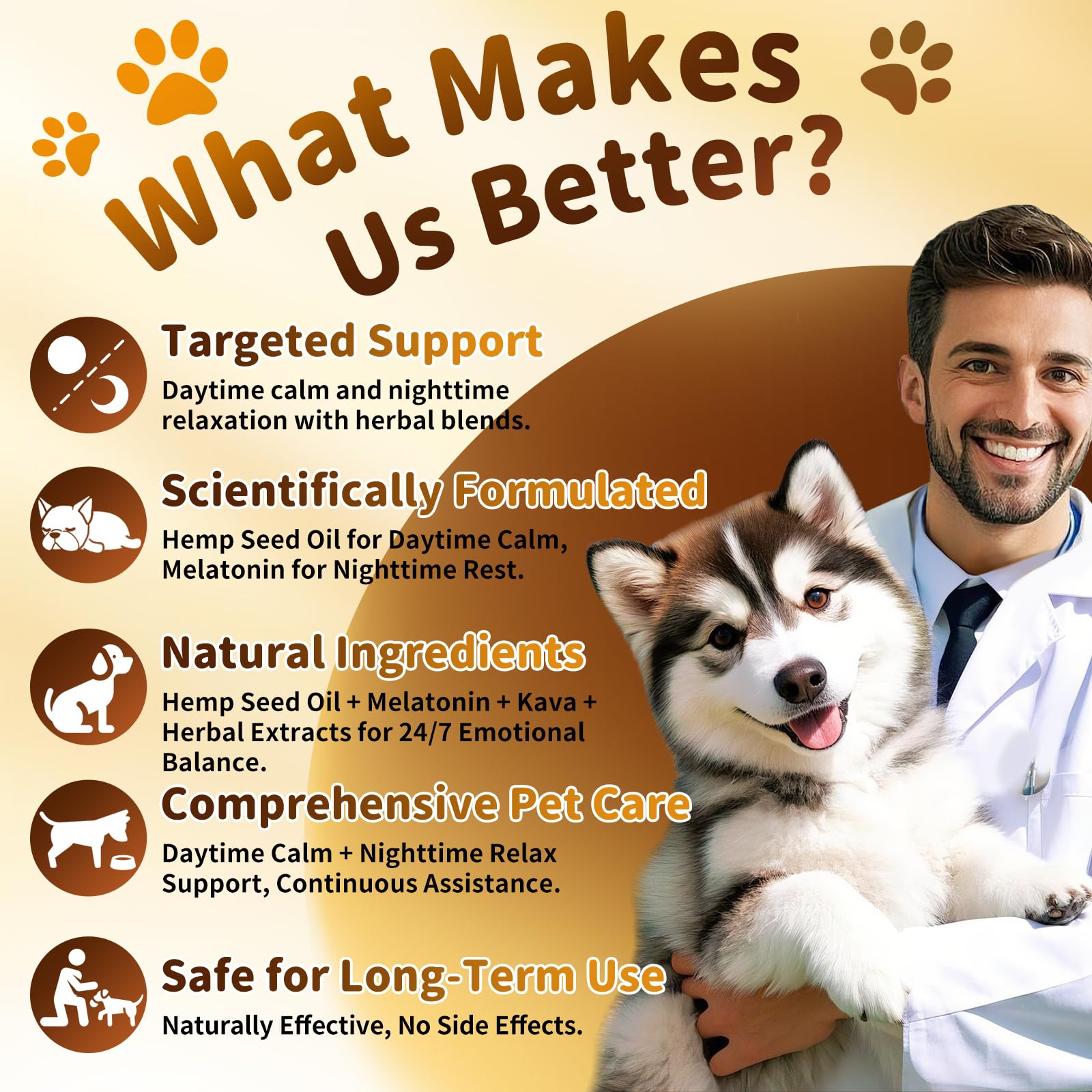 POPPAW Dog Calming & Melatonin Drops, Day & Night Calm Support Set, Soothe Separation & Stress, Enhance Calmness & Sleep with Va