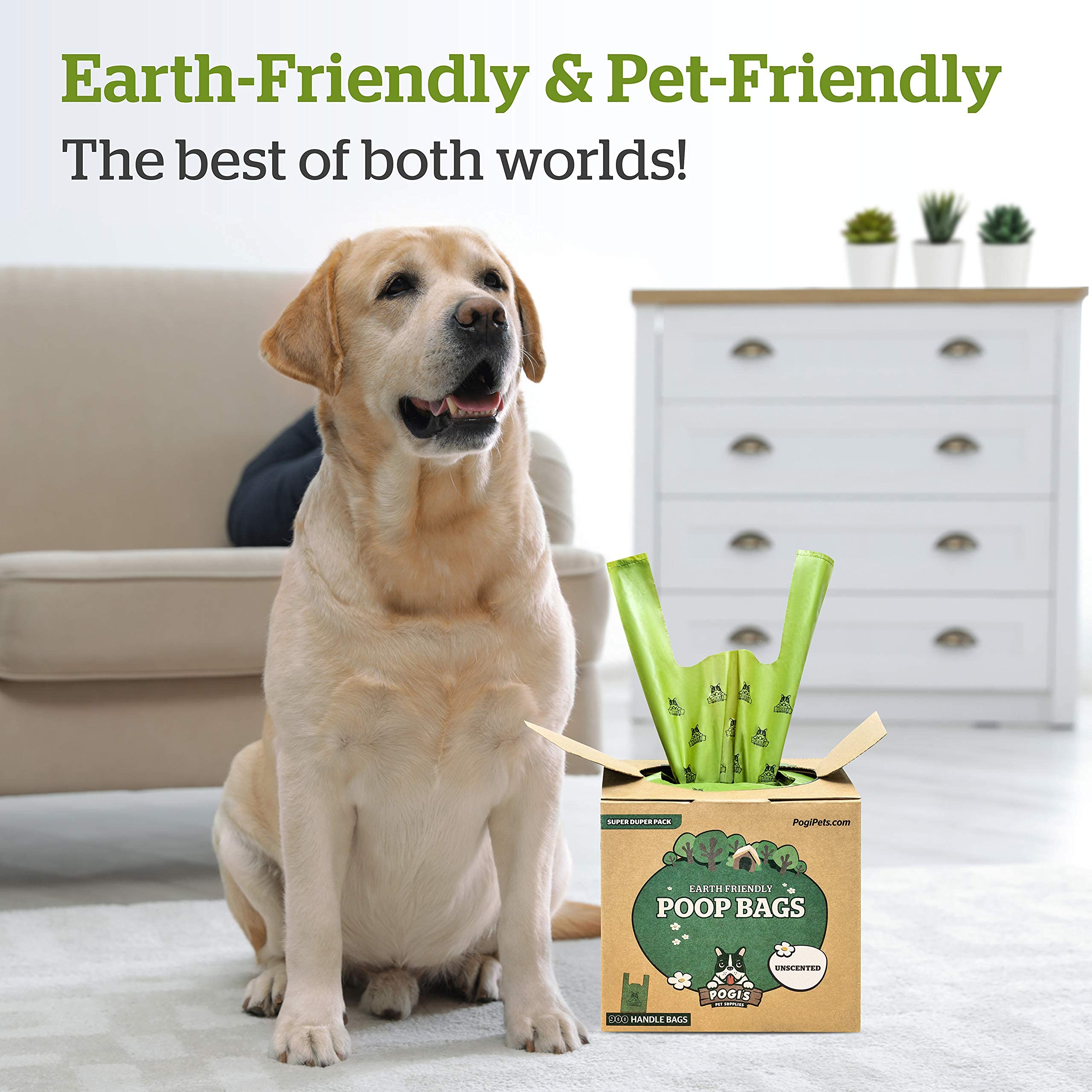 Pogi'S Dog Poop Bags With Handles Bulk - 900 Unscented Doggy Poop Bags With Easy-Tie Handles - Leak-Proof, Ultra Thick Poop Bags For Dogs, Cat Poop Bags