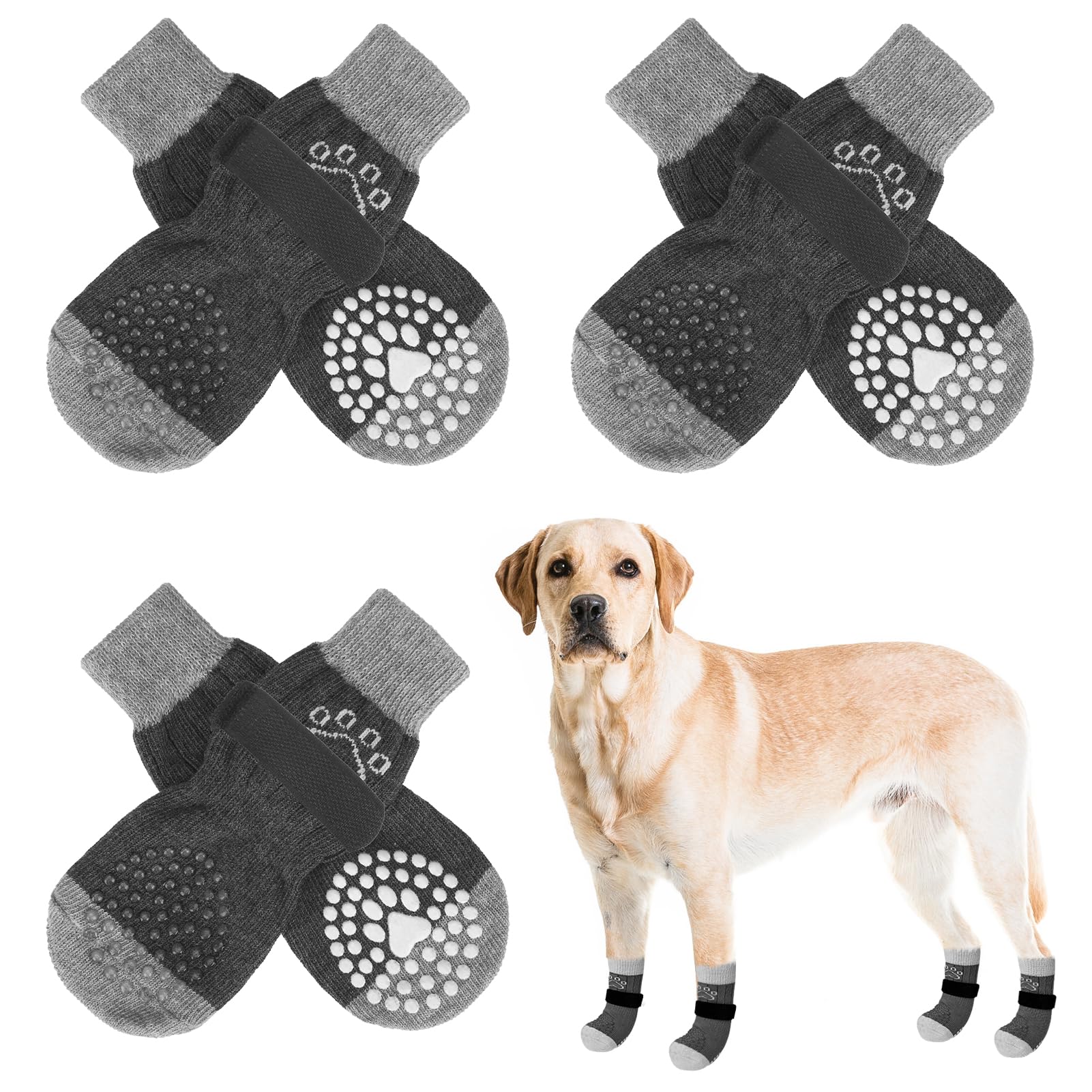 Scenereal Anti-Slip Dog Socks To Prevent Licking Paws, Dog Shoes For Hot/Cold Pavement, Dog Boots & Paw Protectors With Grippers