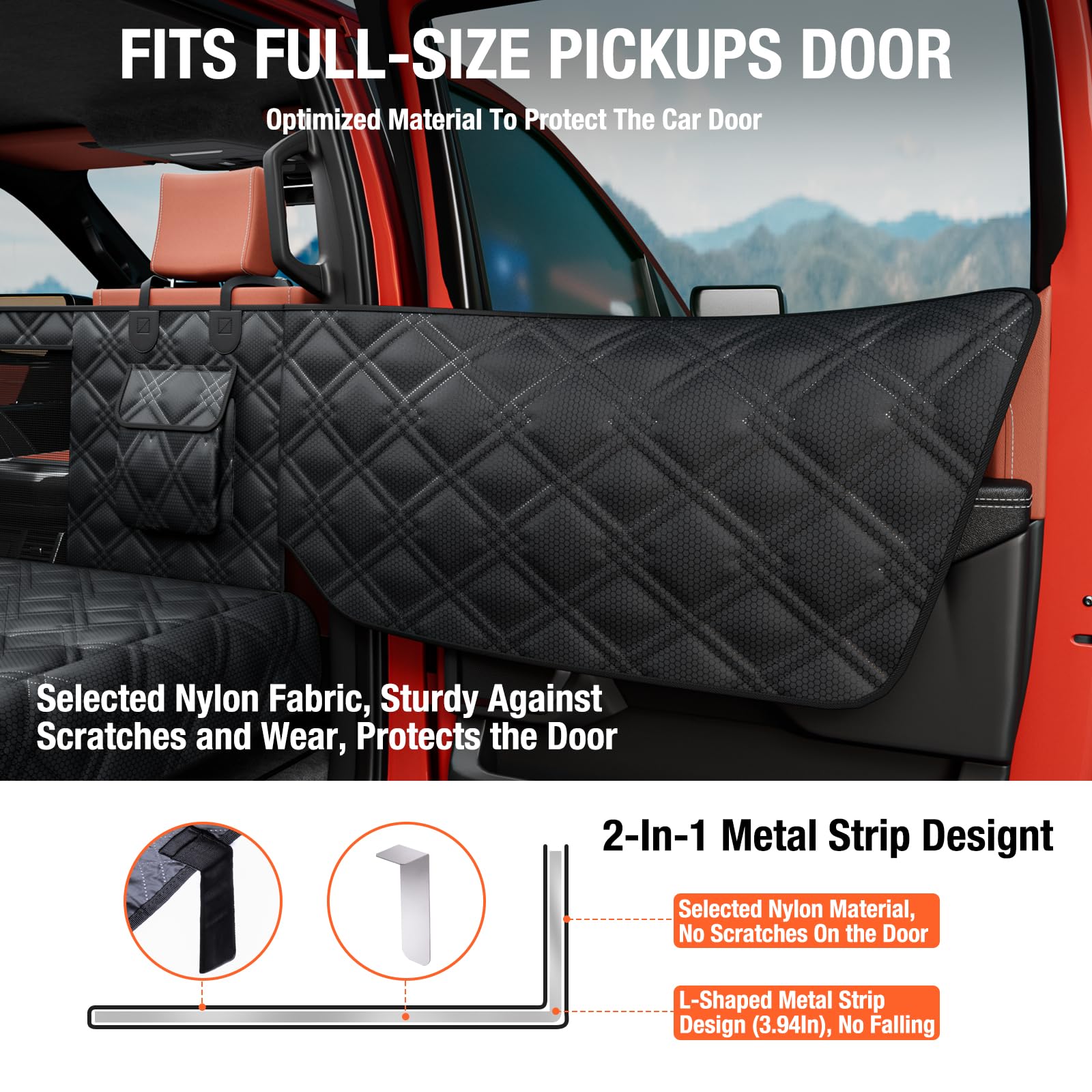 Surfcabin Truck Back Seat Extender For Dogs - Waterproof Full Size Pickup Pet Seat Cover With Door Protection, Hard Bottom Holds