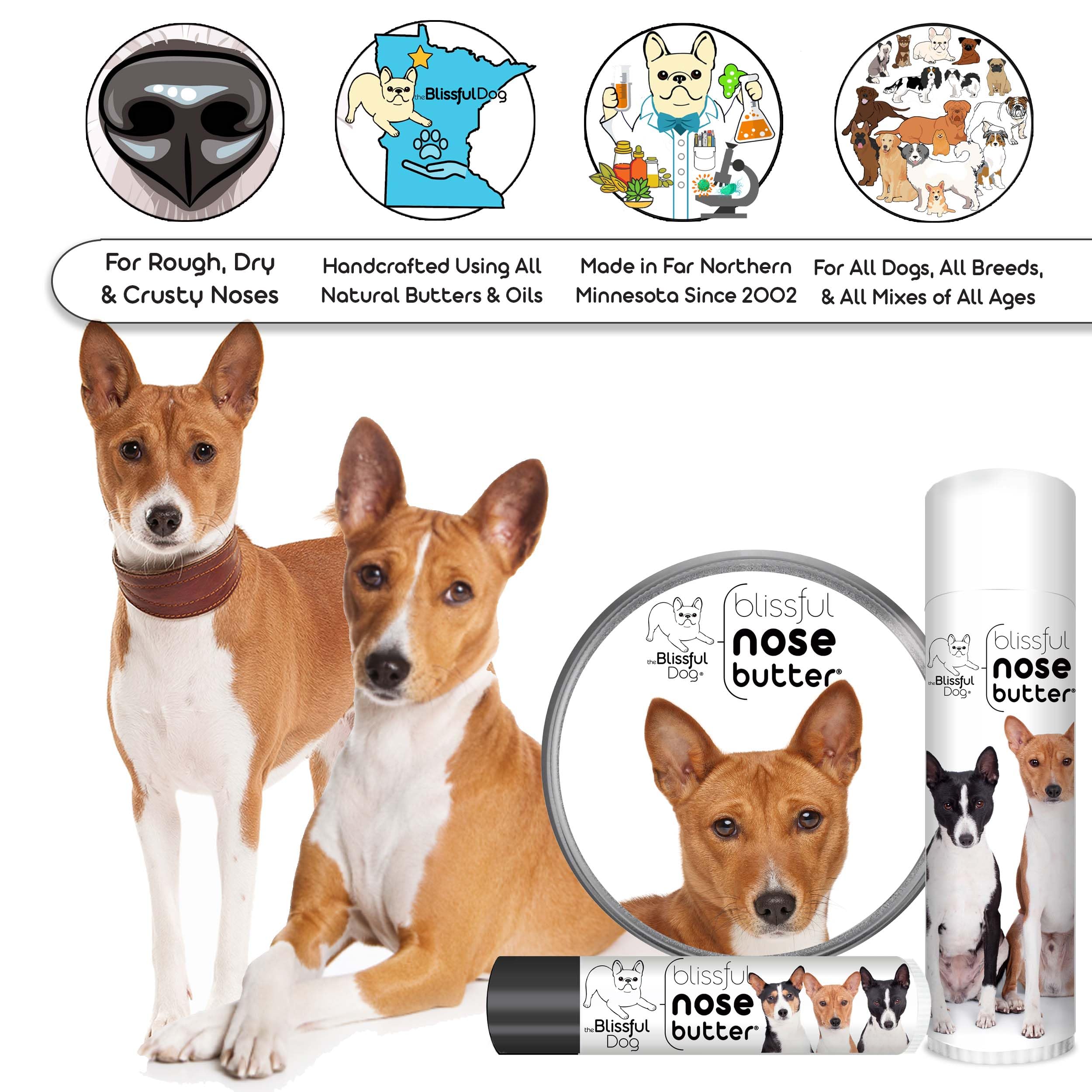 The Blissful Dog Basenji Unscented Nose Butter - Dog Nose Butter, 0.15 Ounce