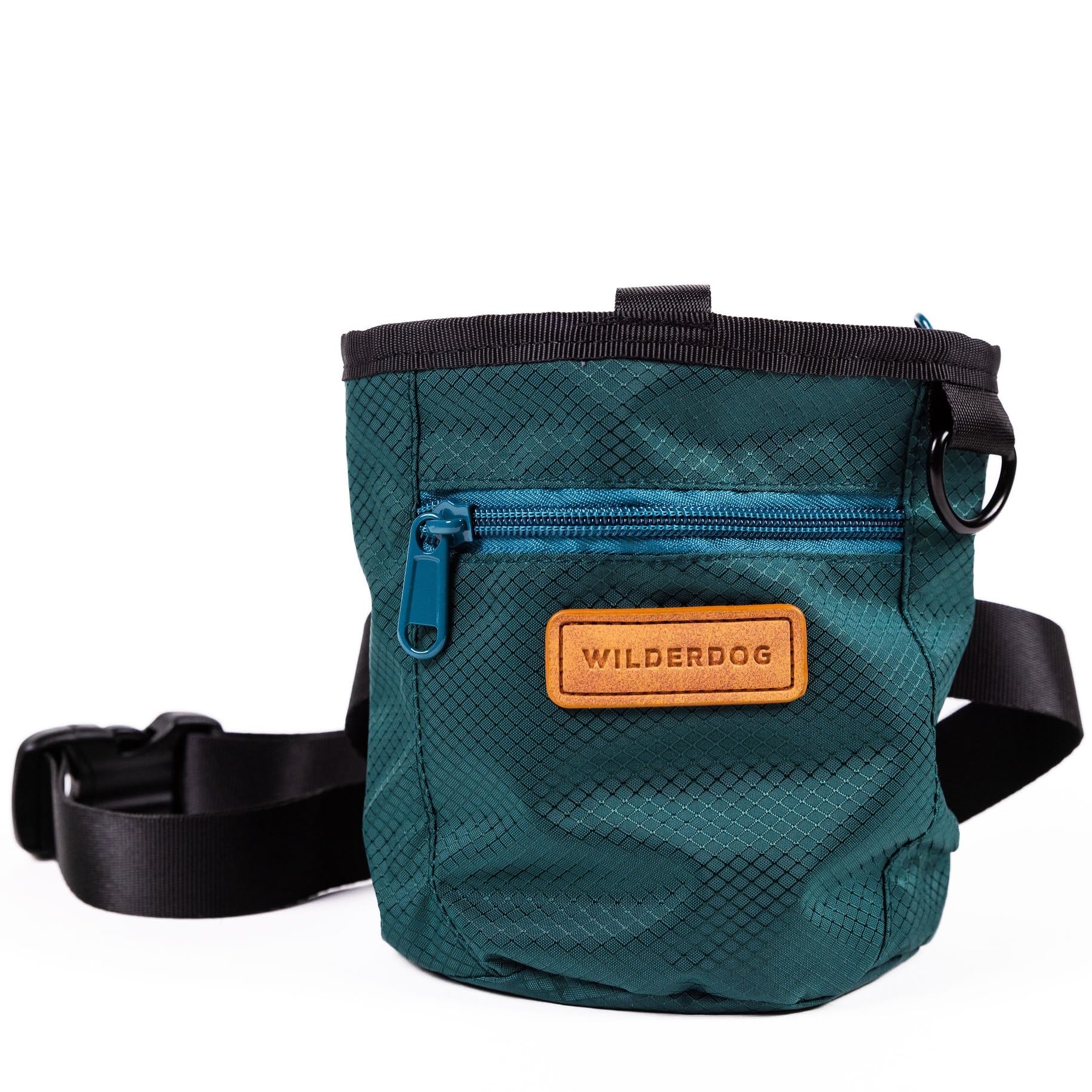 Wilderdog Dog Training Treat Pouch with Magnetic and Zipper Closure, Carabiner Attached, Adjustable Waist Strap