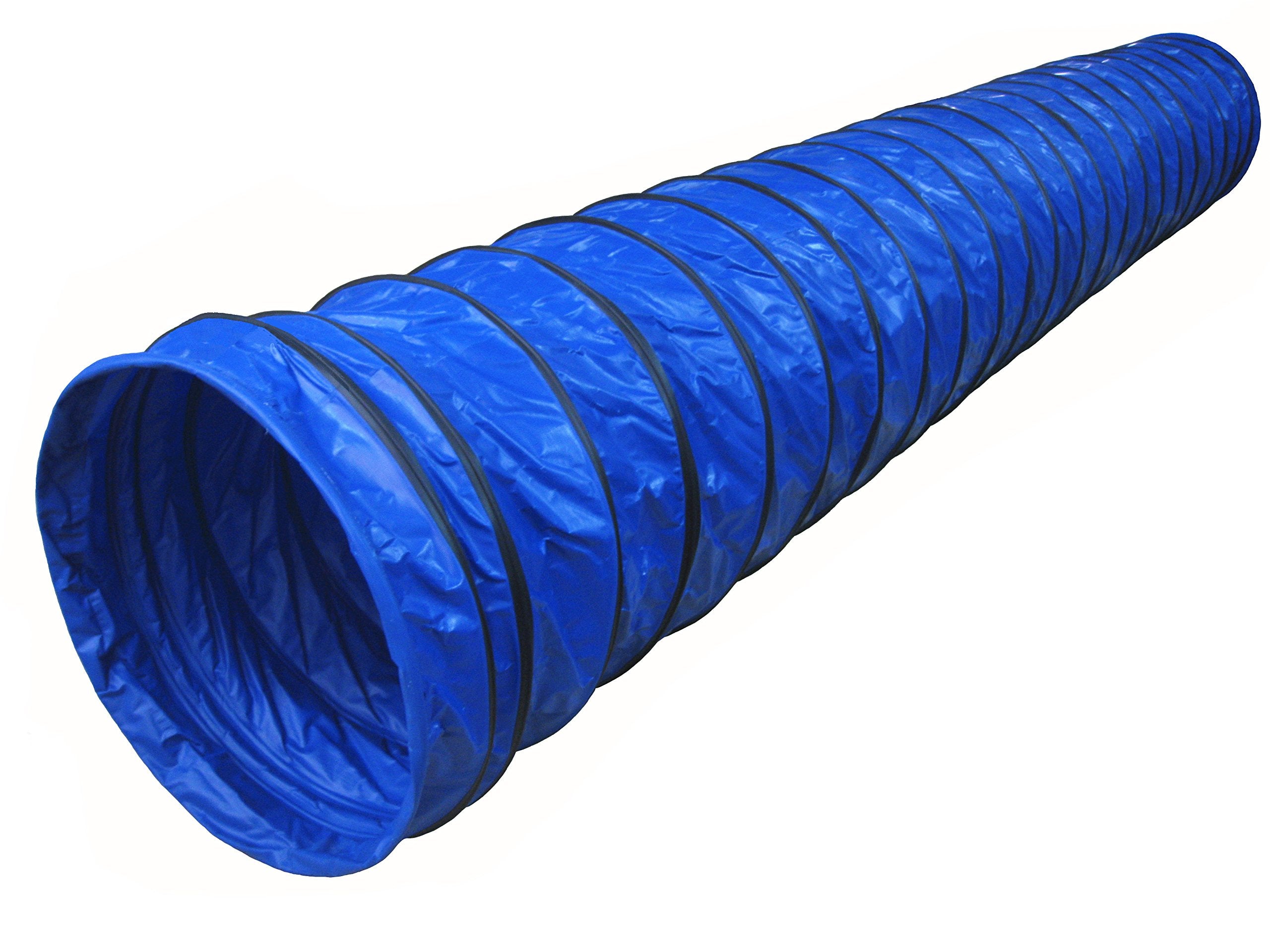 Cool Runners 470GSM PVC Dog Agility Round Tunnel, 118 by 24Inch, 8Inch Pitch, Blue
