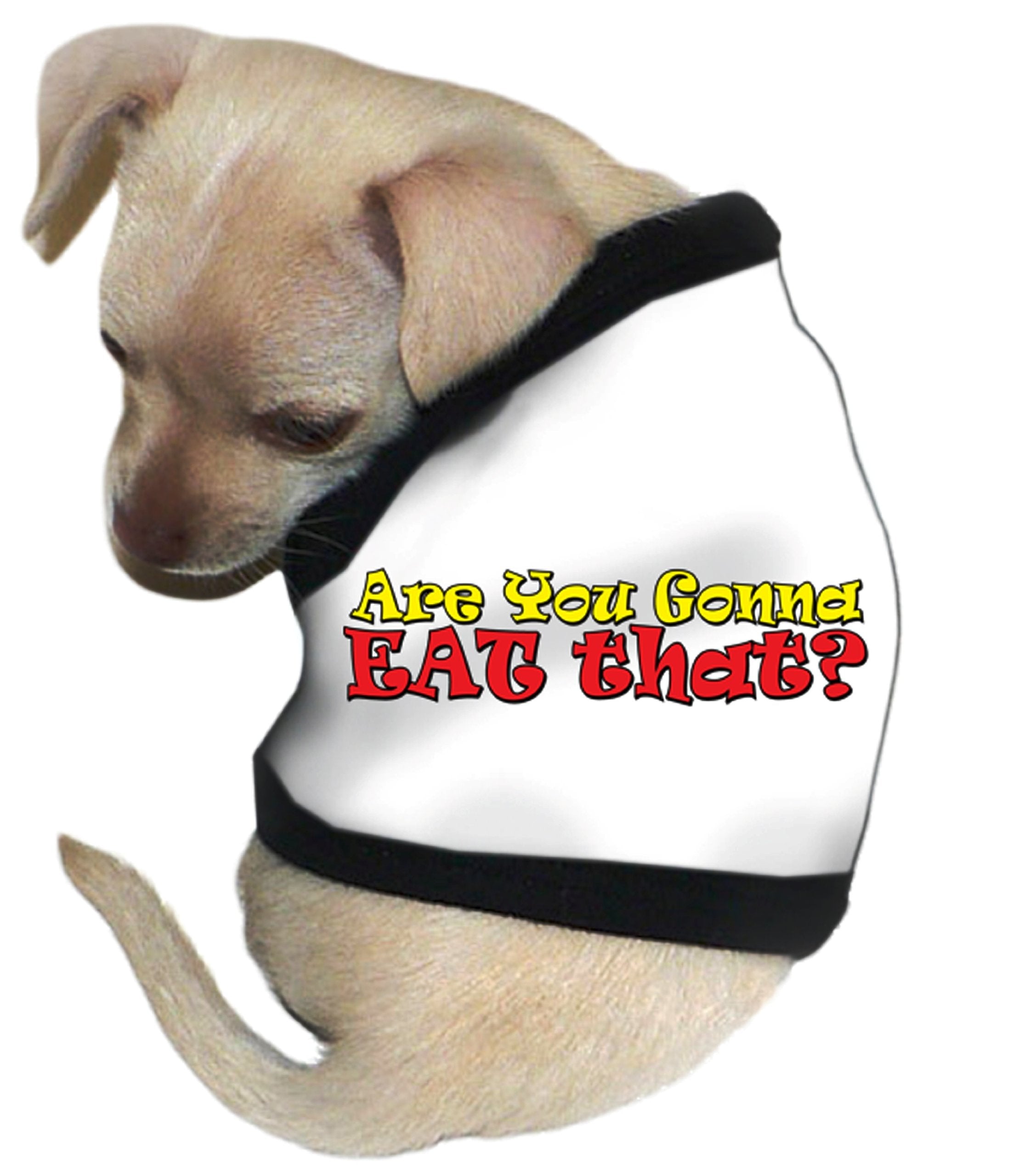 Pet Tease 'Are You Gonna Eat That? Dog Tank, Extra Small, White