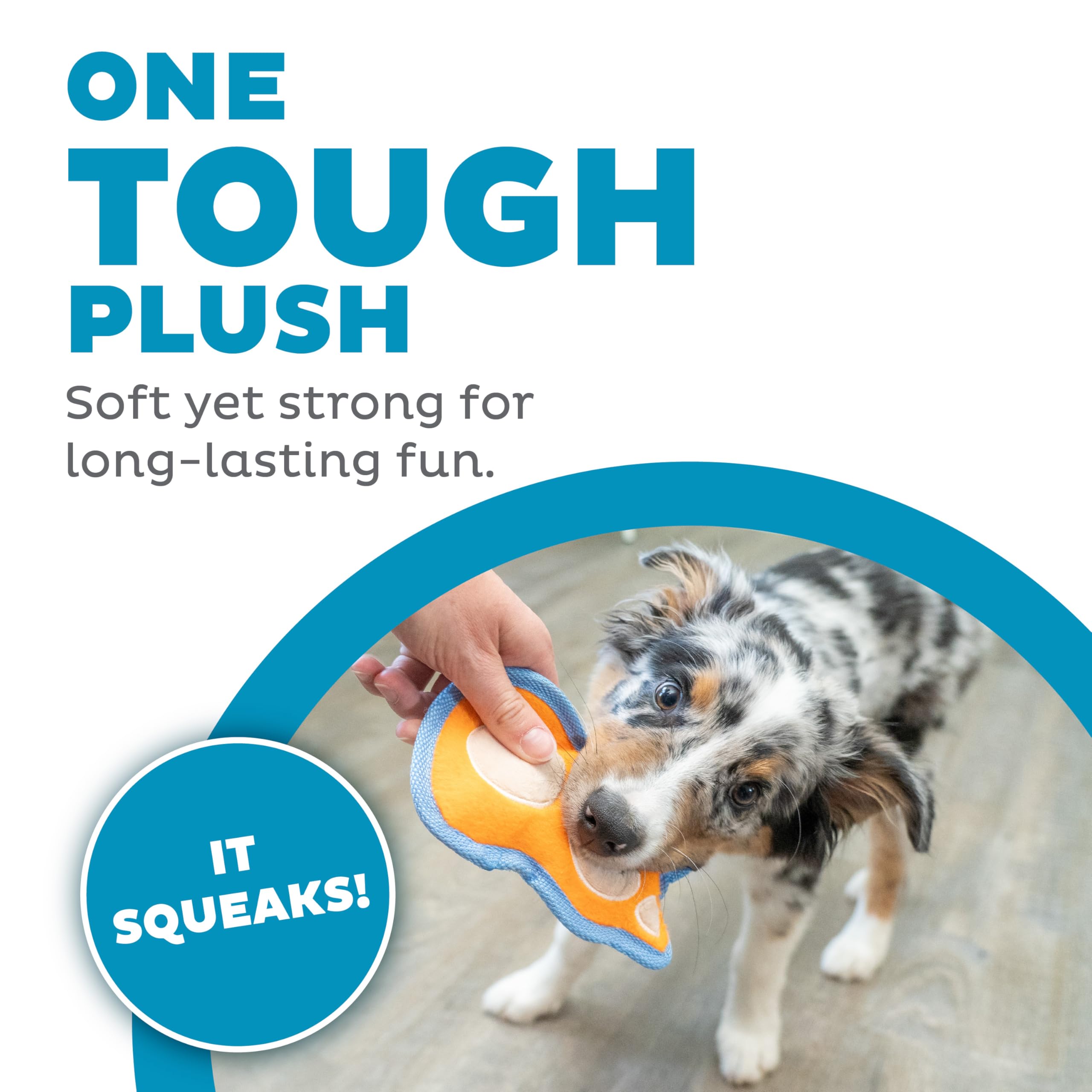 Outward Hound Mini Orka & Friends Fox Dog Toys, Dental Chew Toy And Tough Plush Squeaky Dog Toys, 2-Pack, Orange, Xs