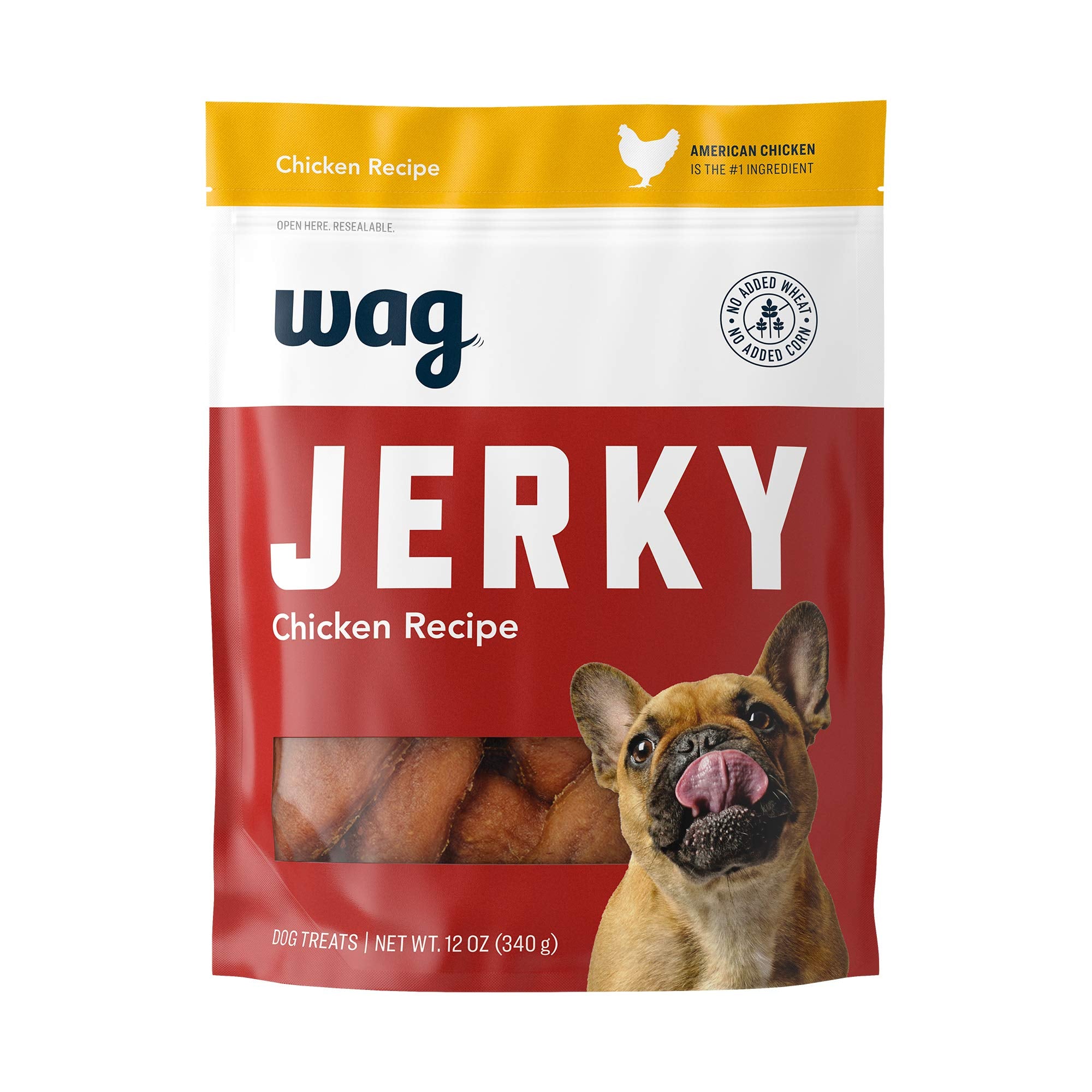 Amazon Brand - Wag Soft & Tender American Jerky Dog Treats - Chicken Recipe (12 oz)