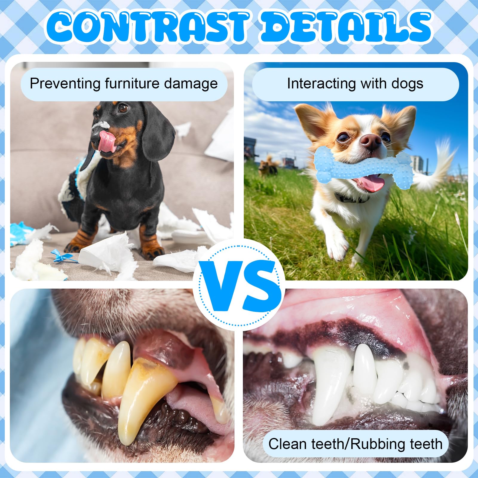 Foilswirl 9 Pack Puppy Chew Toys For Teething Puppy Teething Chew Toys For 0-6 Months Suitable For Female Small Dogs(Blue)