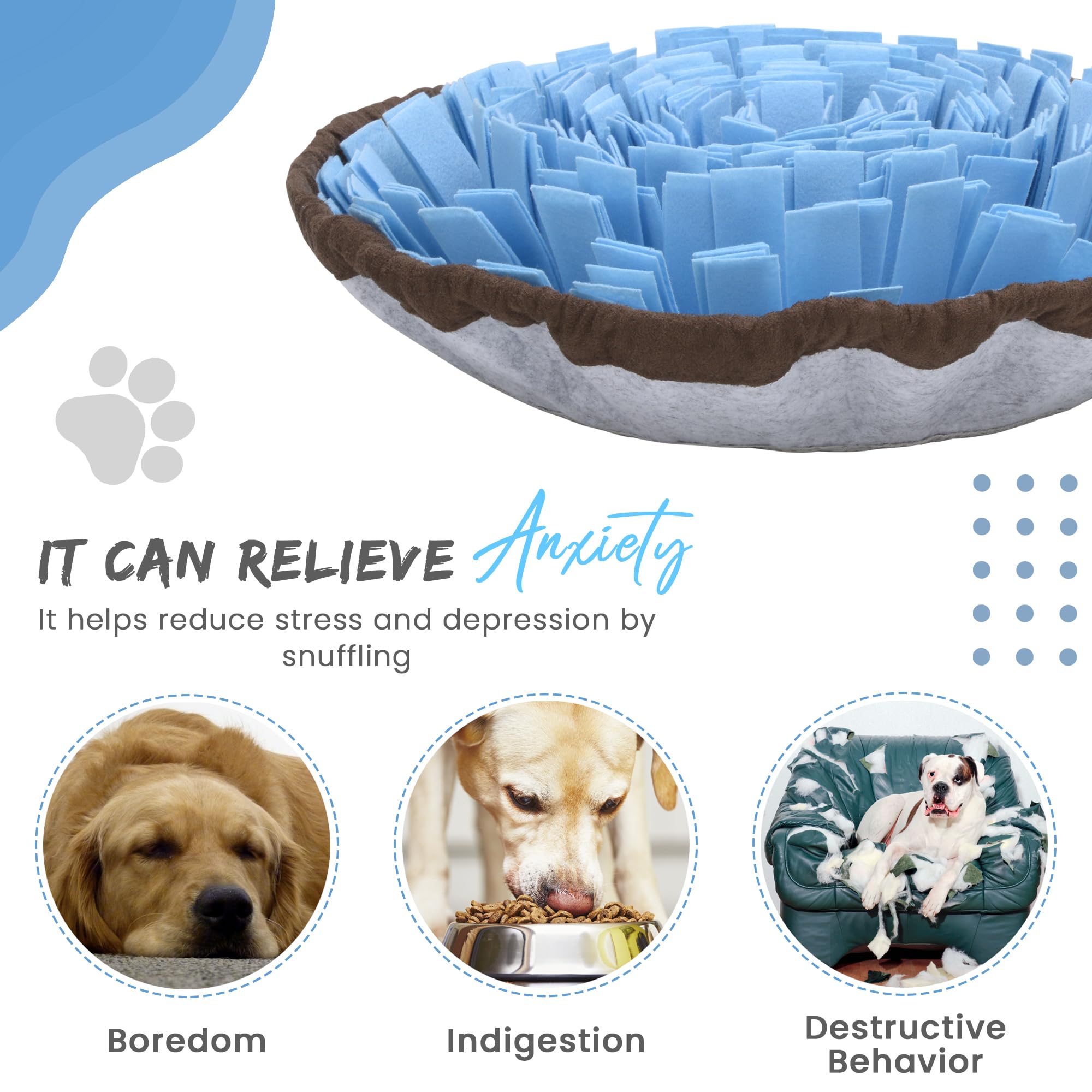 Friendly Barks 18    Adjustable Snuffle Mat Dogs with Training Clicker & Suction Cup - Puzzle Toy for Mental Stimulation & Slow