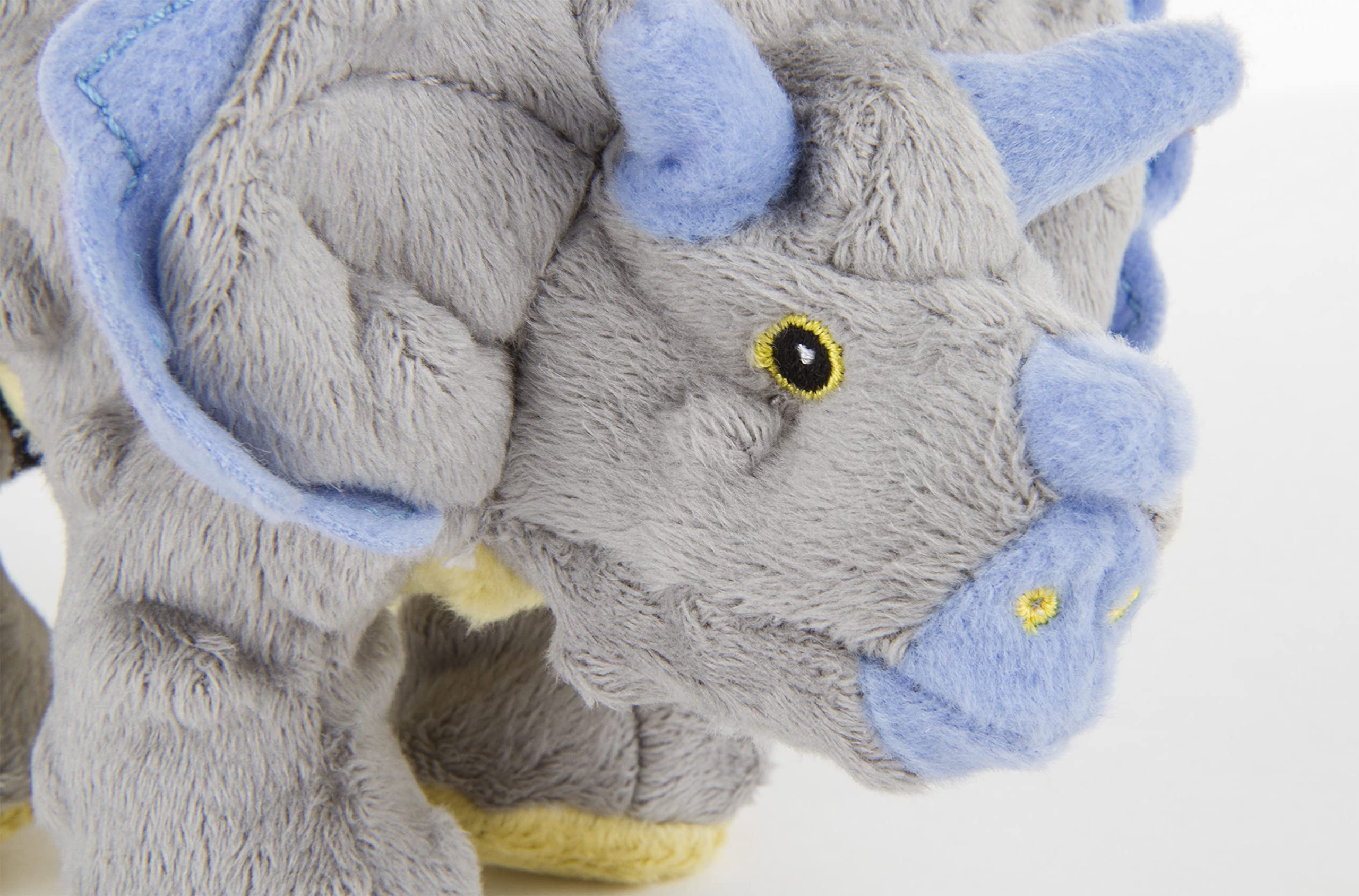 goDog Dinos Frills Squeaky Plush Dog Toy, Chew Guard Technology - Gray, Small