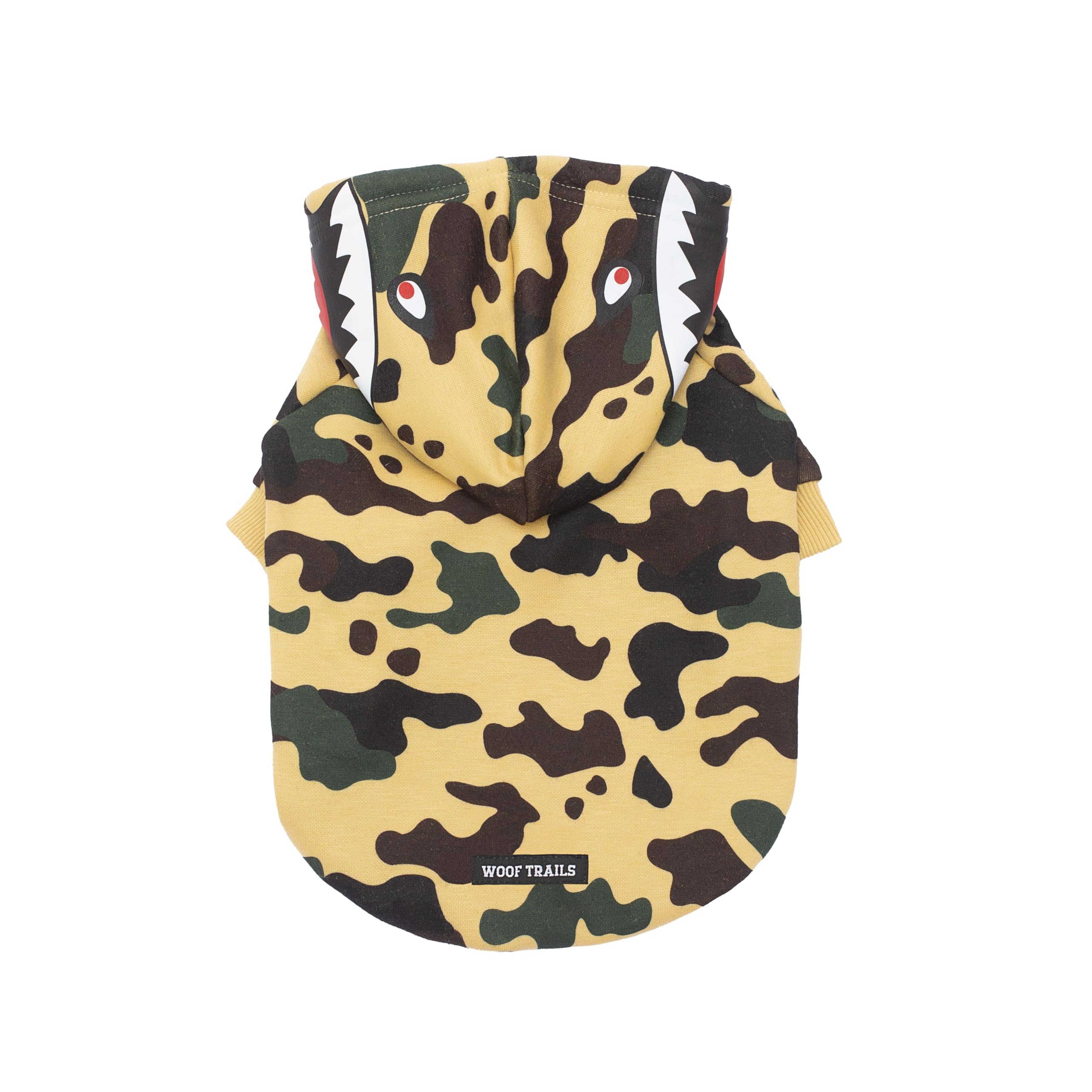 Camo Dog Hoodie Dog Clothes Extra Warm Fleece Lining Stretchy Fit for Small Medium Large Dogs ((Yellow, Medium))