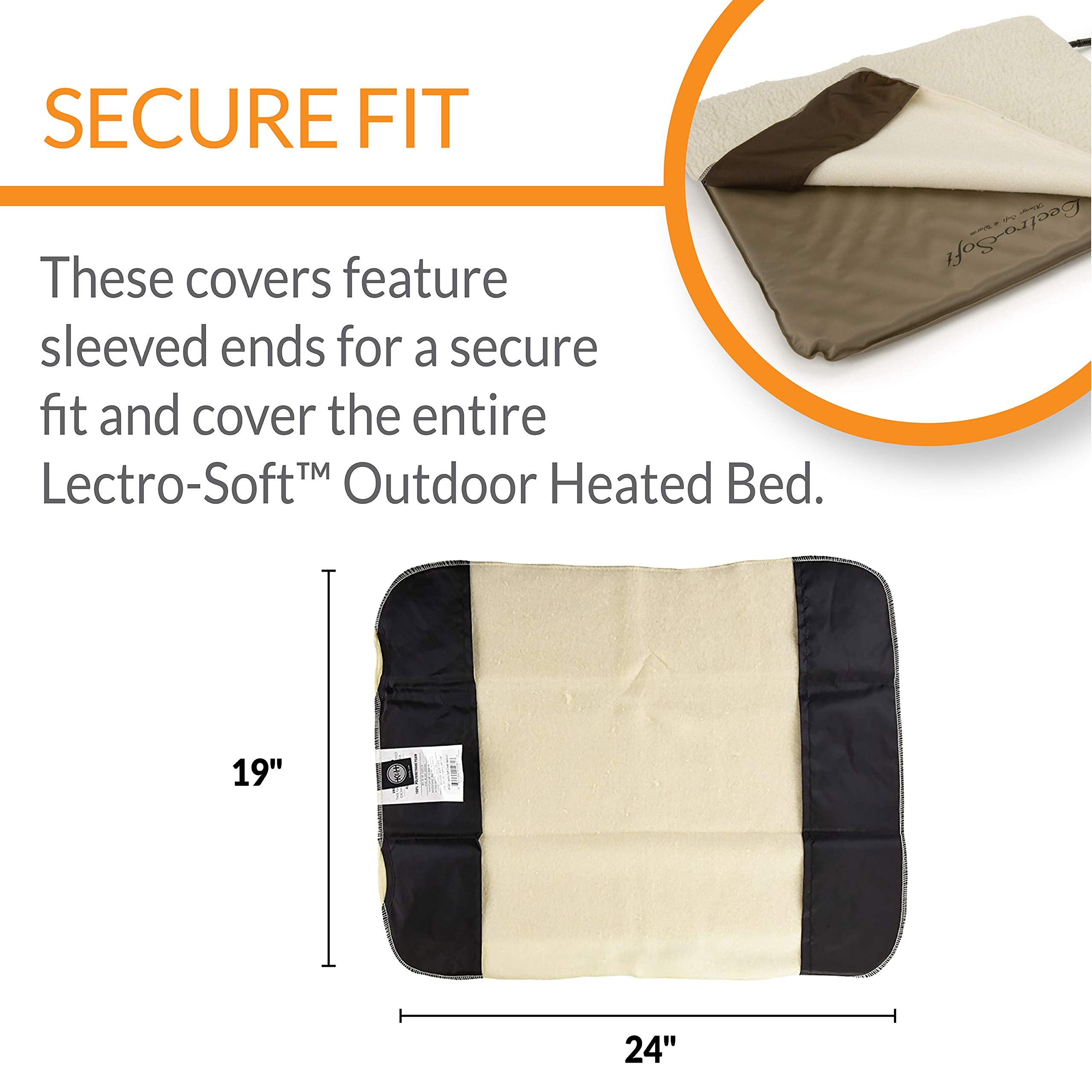 K&H Pet Products Lectro-Soft Heated Pad Replacement Cover, Medium 19x24 Inches, Fleece for Outdoor Use